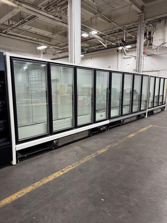 Self Contained Glass 8-Door Run Freezer | Purecold | M# ICON6 1OS7LA1 (2) 4door | 208/120V