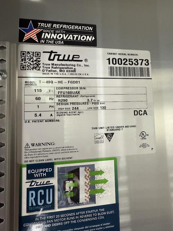 Cooler, Stainless Steel | True | T-49G-HC-FGD01 | 115 Volts