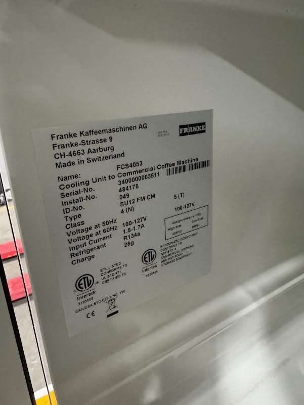 Espresso System | Franke | Model # A1000 | 200-220 Volt