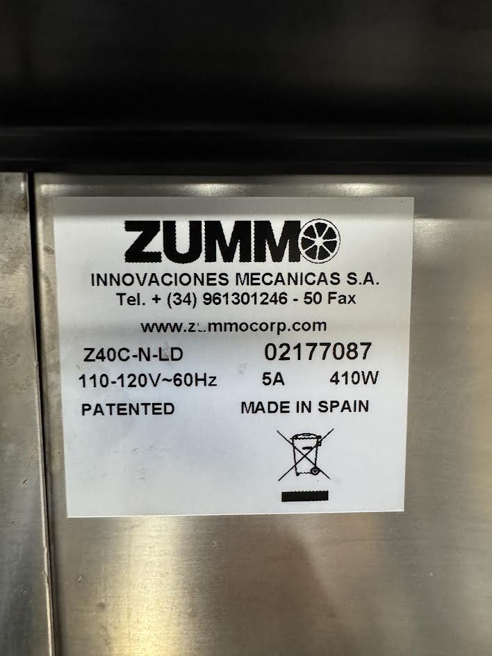 23" Commercial Juicer | Zummo | Model # Z40-N | 110-120 Volt