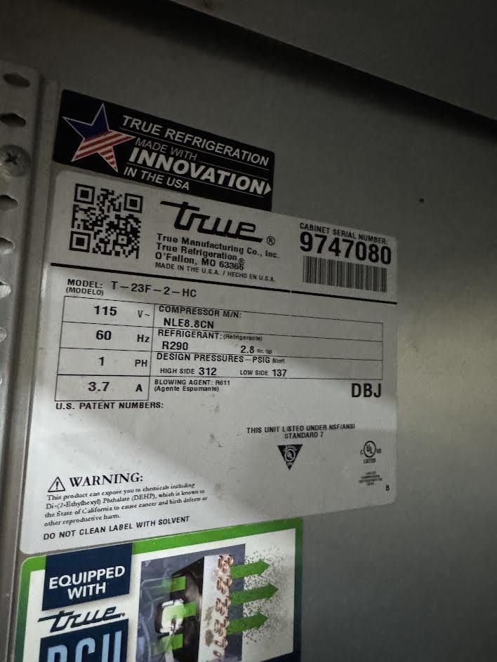 Reach In Freezer Two Door | TRUE | M# T-23F-2-HC | 115V