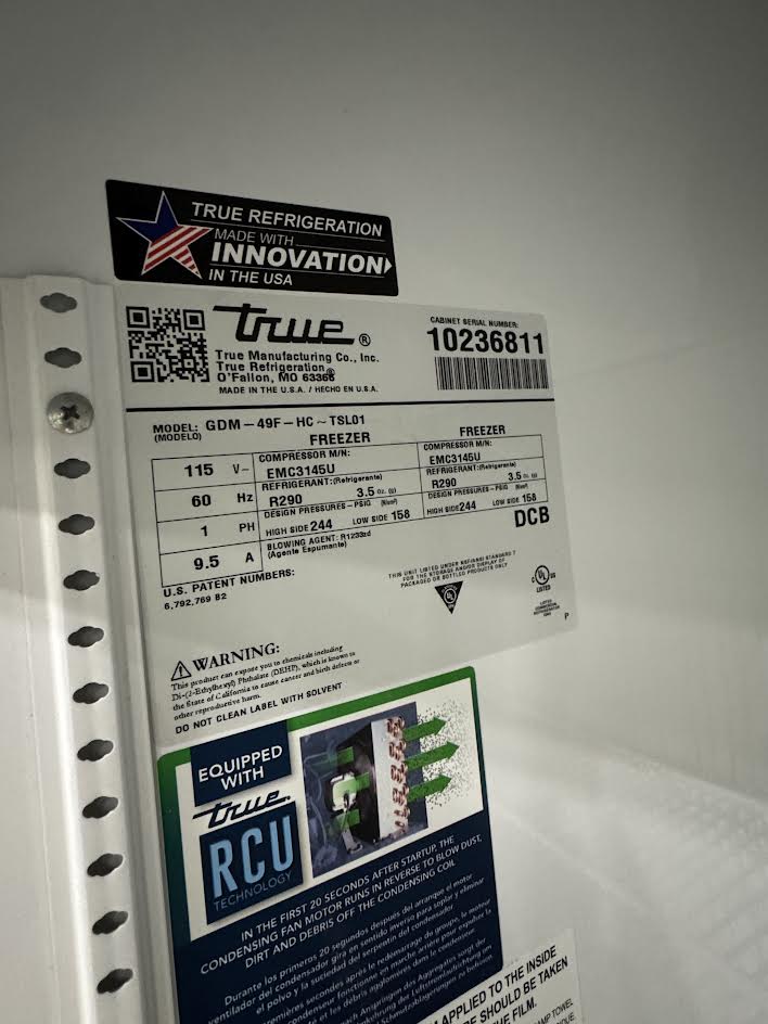 2 Door Glass Freezer | True | Model # GDM-49F-HC-TSL-01 | 115 Volt