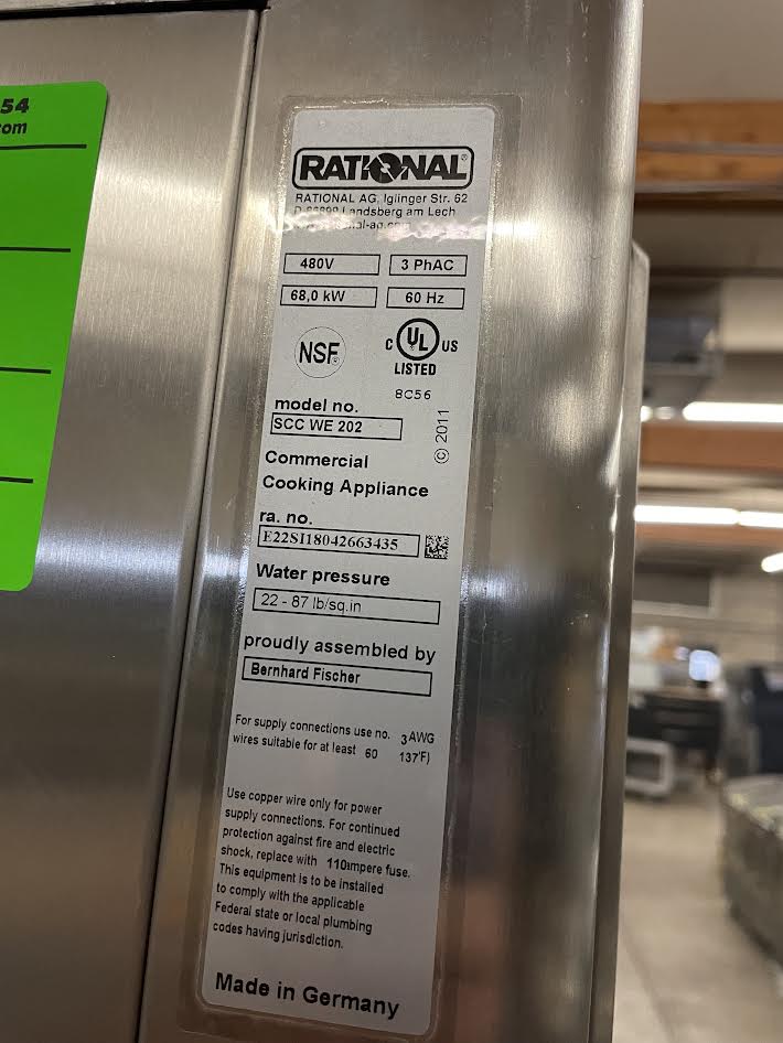 Self Cooking Center Oven | Rational | Model # SCC-WE-202| Ser # E22SI18042663435| 480 Volt