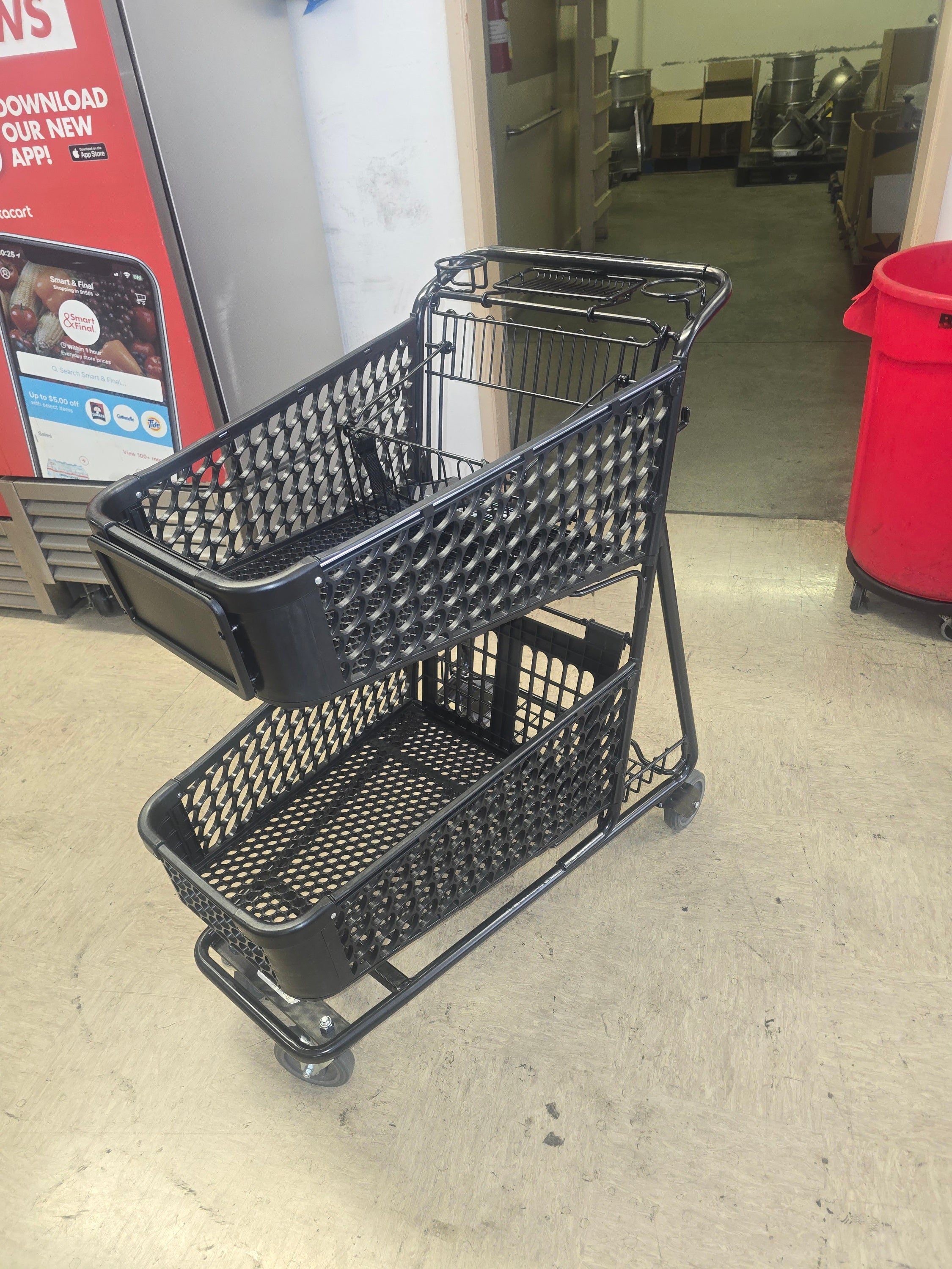 Black 2 tier shopping cart