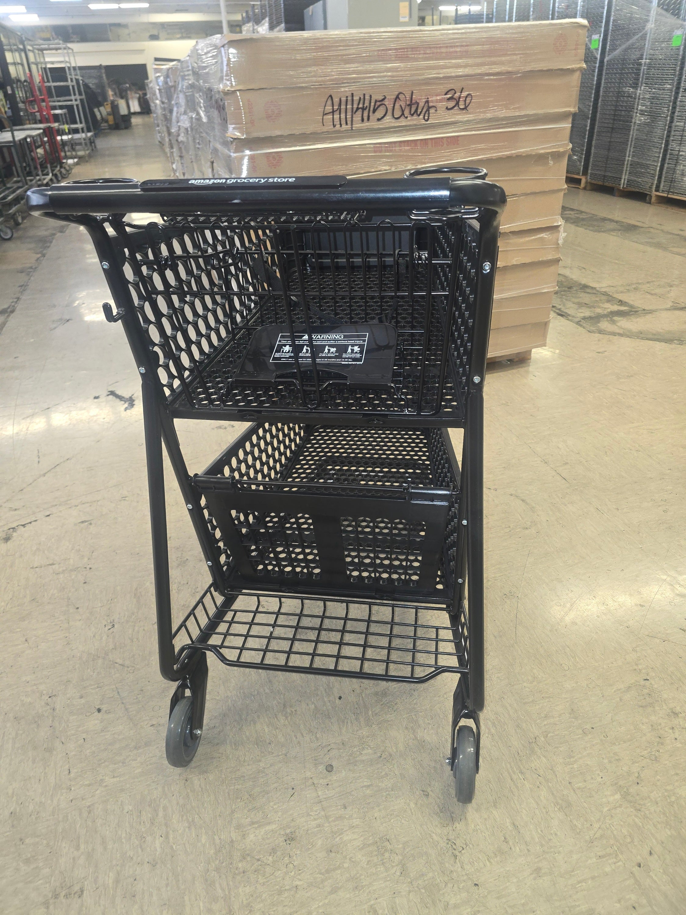 Black 2 Tier Shopping Carts | Model # 104-160-C-T
