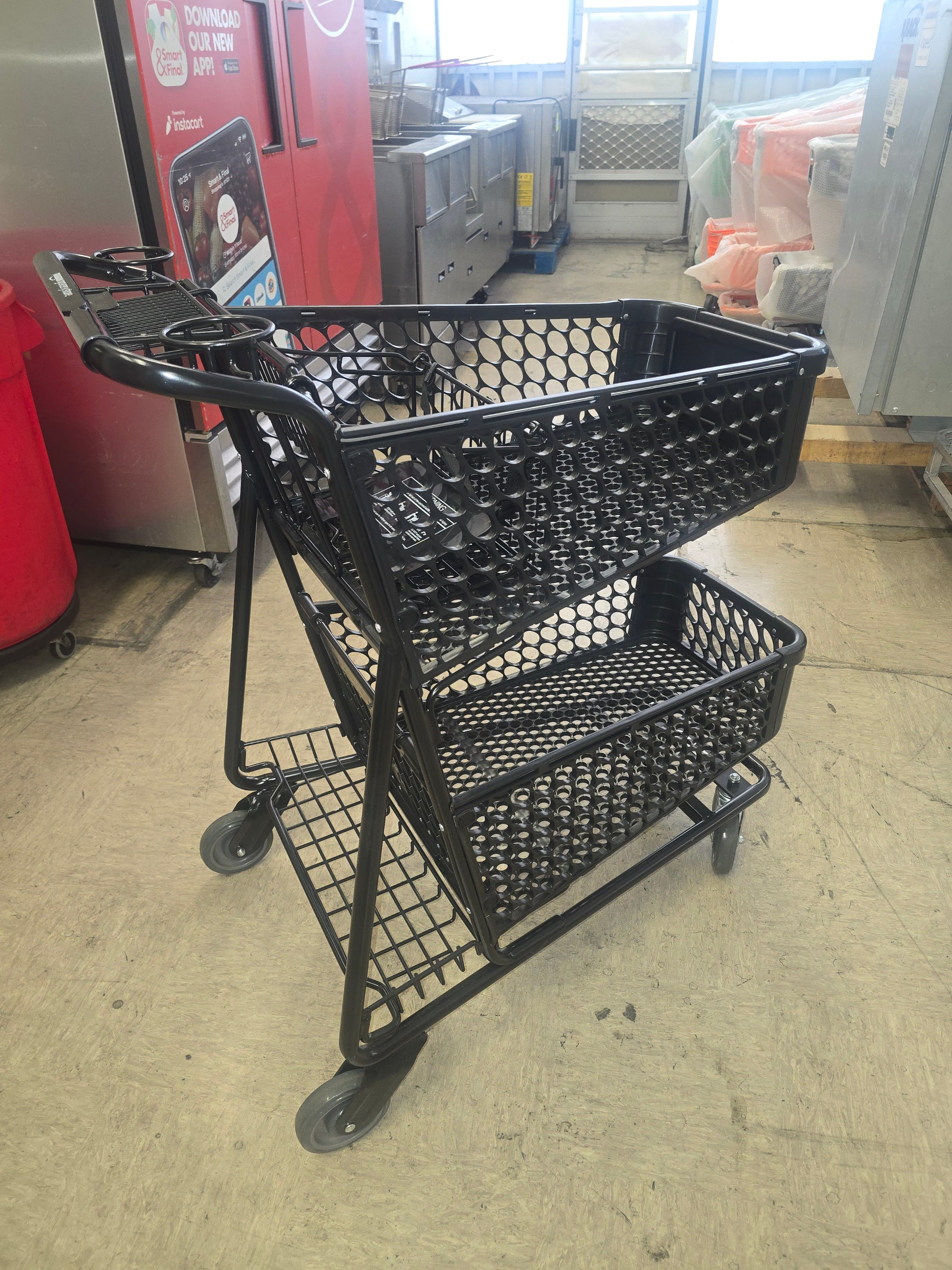 Black 2 Tier Shopping Carts | Model # 104-160-C-T