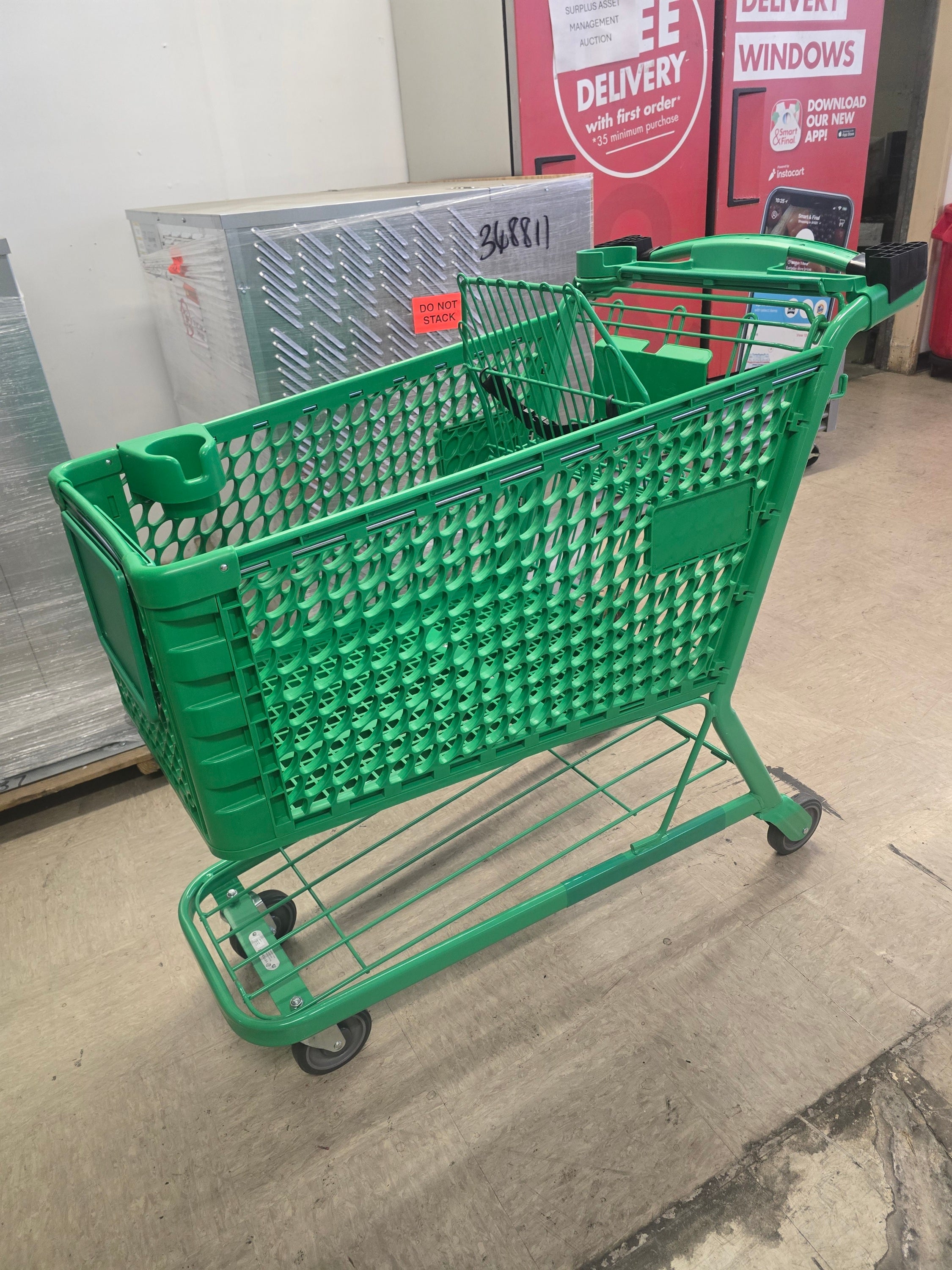Large Green Shopping Cart | Model # 103-172-CH