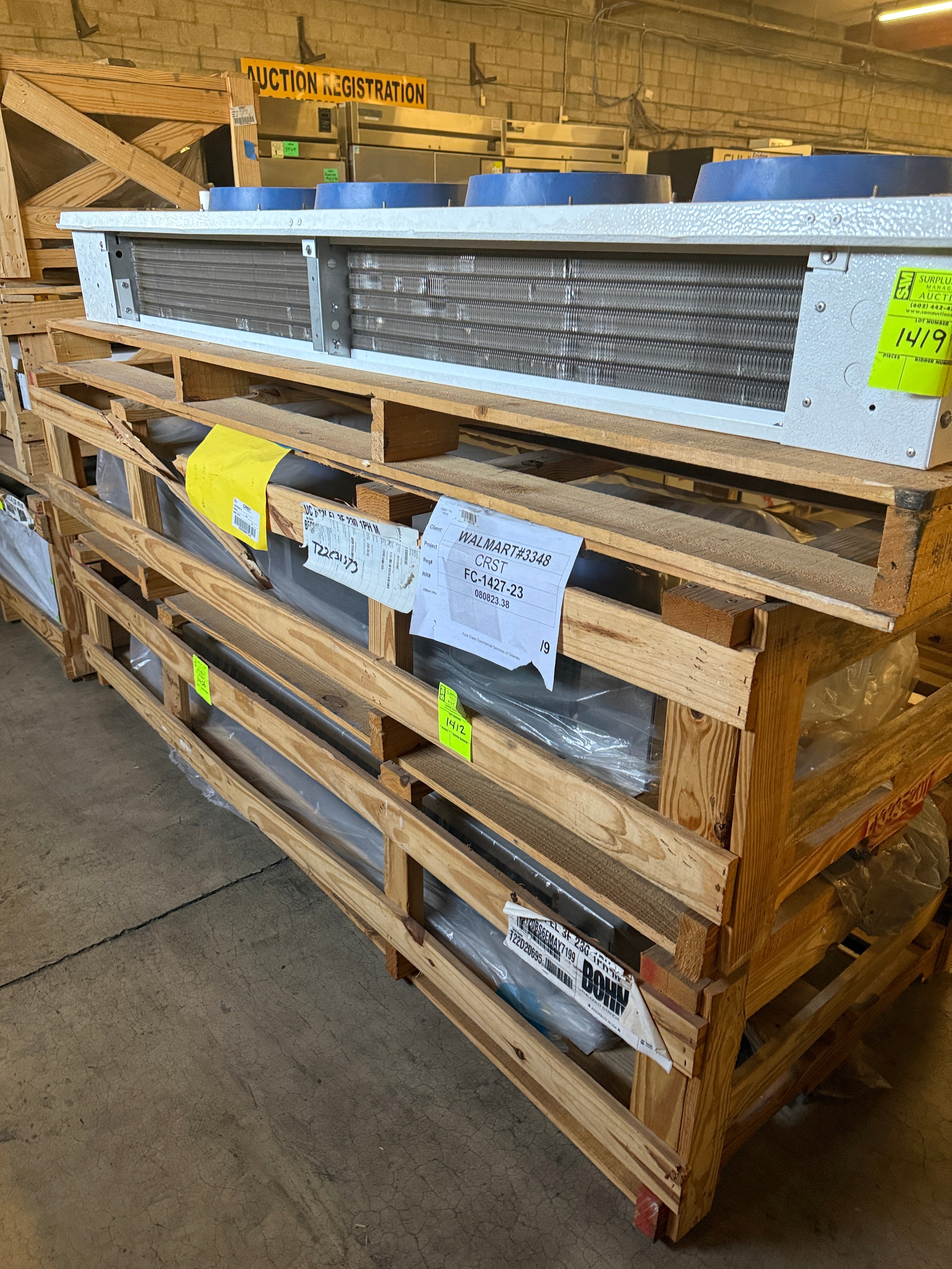 NEW 2021 Four Fan Low Velocity Air Cooler, Coil | Hussman Krack | M# GLD46D | 230 Volt triple phase