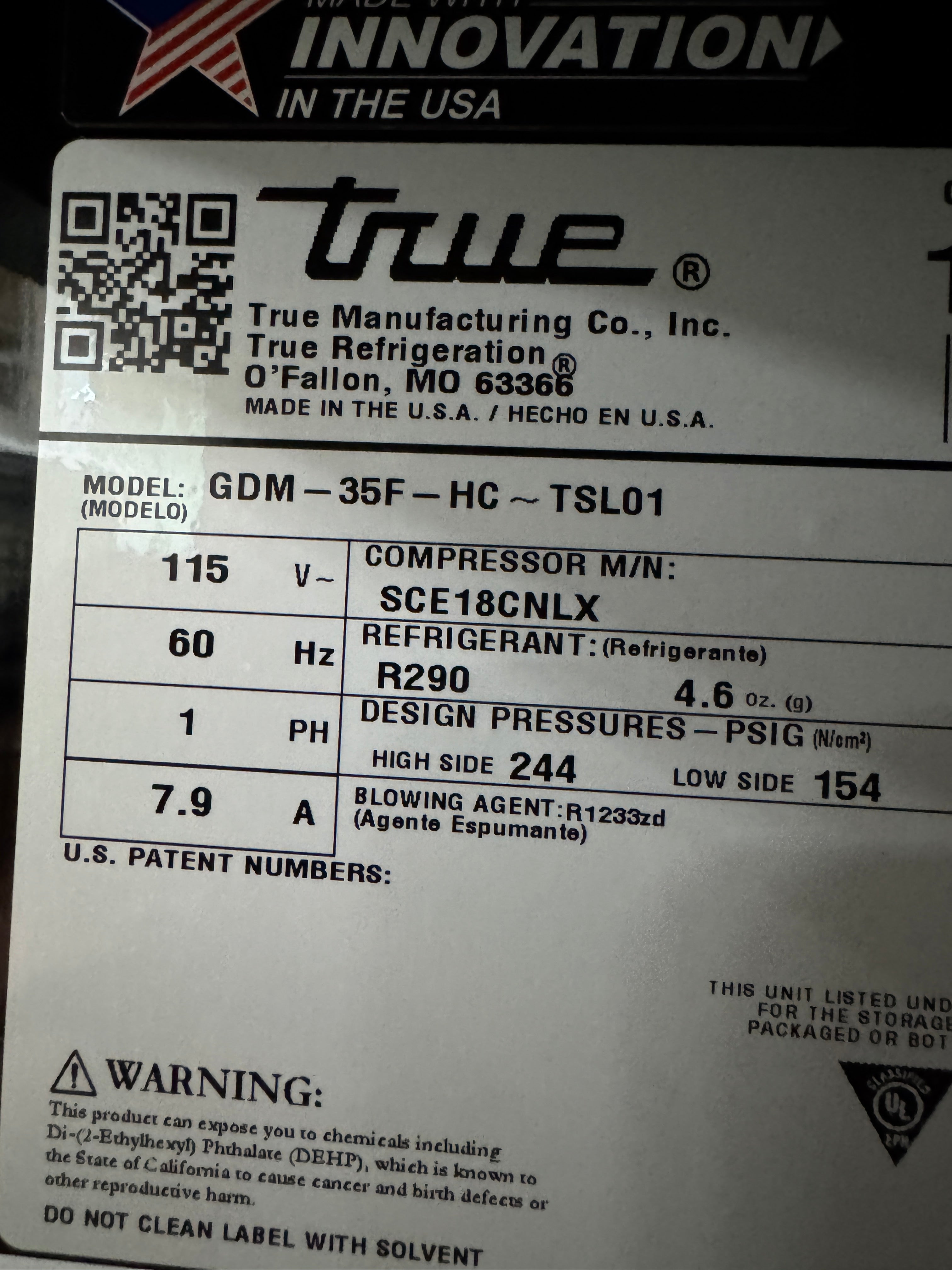 *NEW* Glass Door Merchandiser Freezer | True | M# GDM-35F-HC ~ TSL01 | 115v