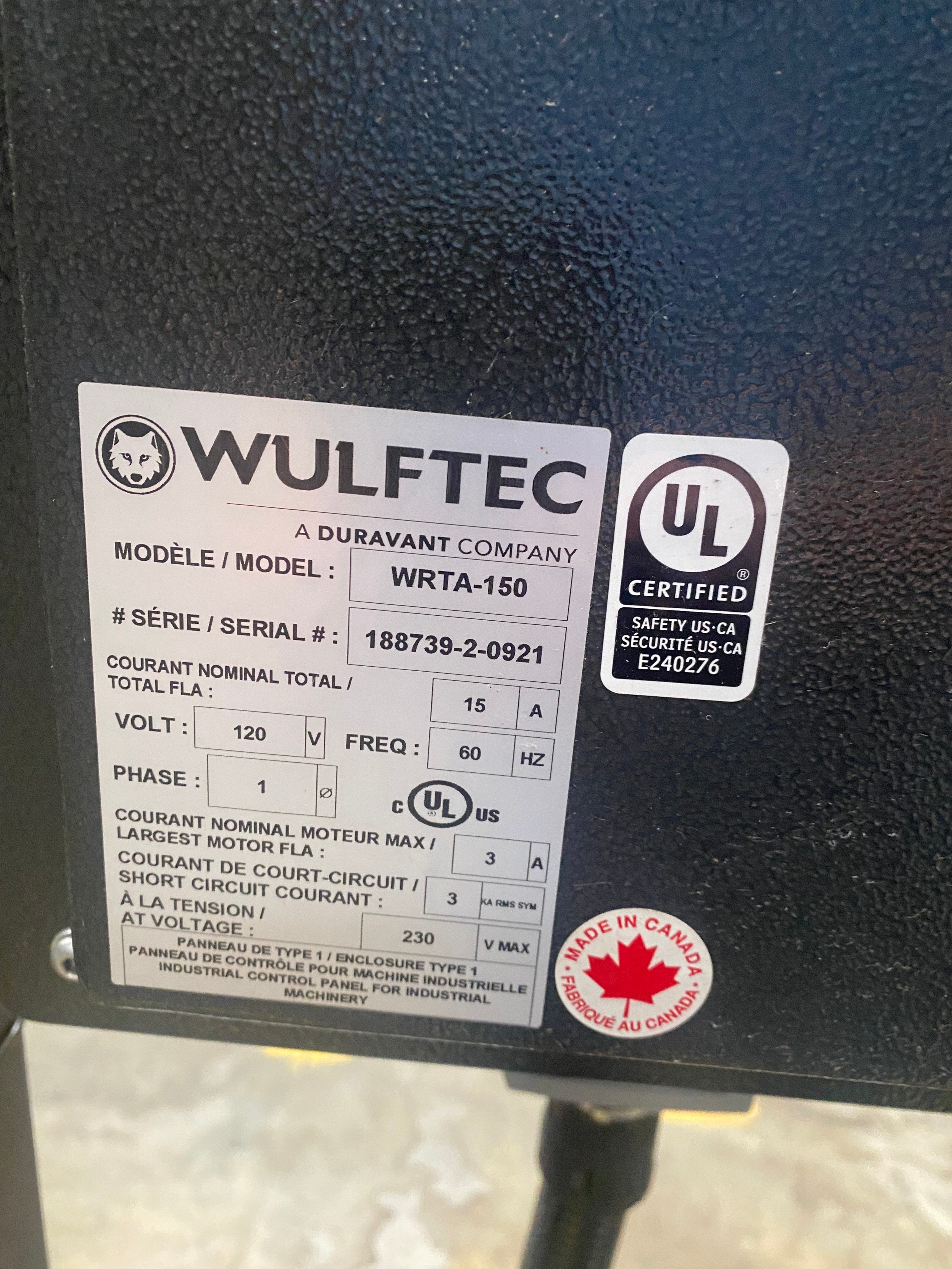 Wrapper | Wulftec | Model # WRTA-150 | 120 Volts