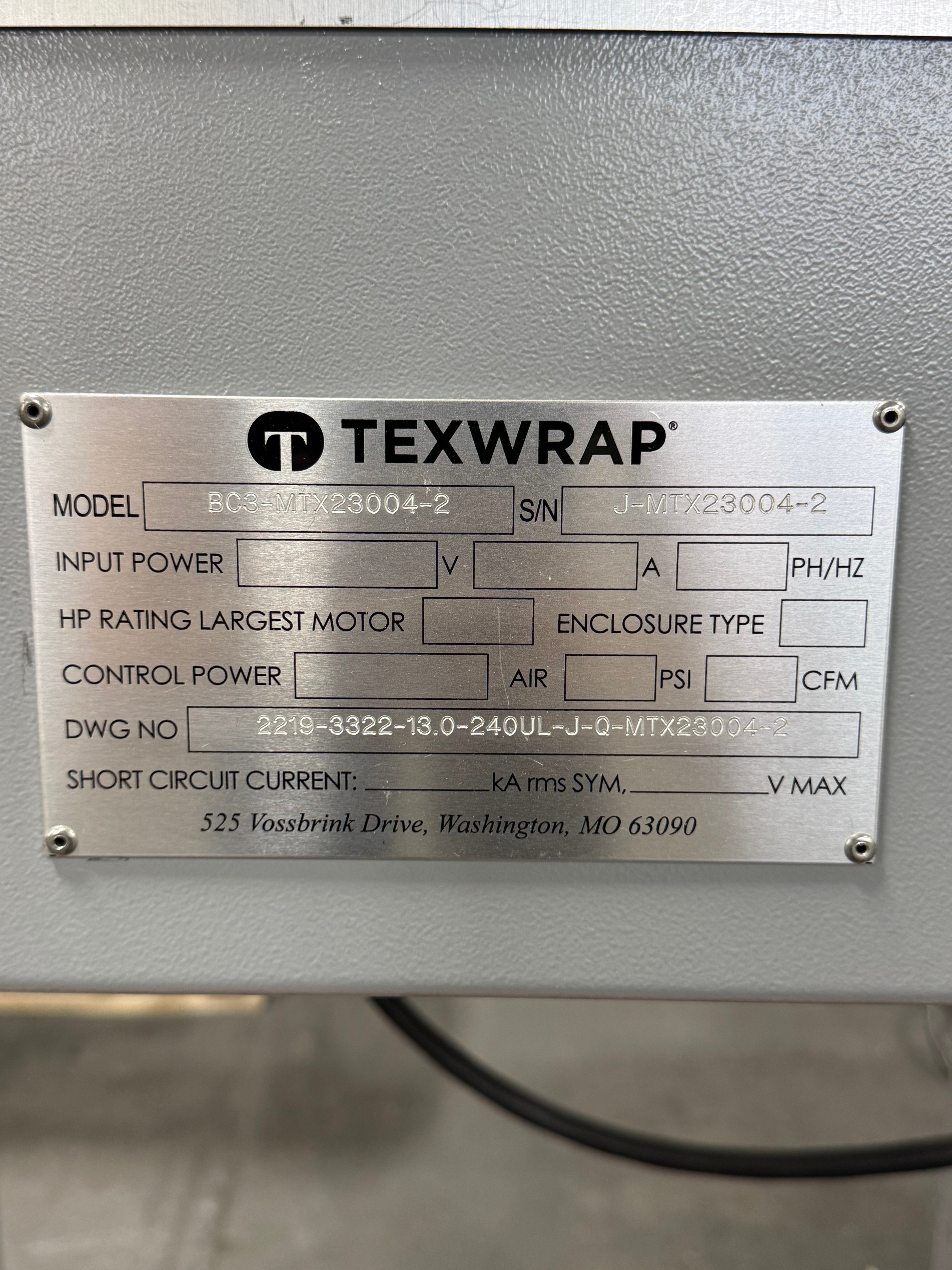 L Seal System | Texwrap | Model # TLS-2219 | 240 Volt Single Phase, 80 PSI CFM