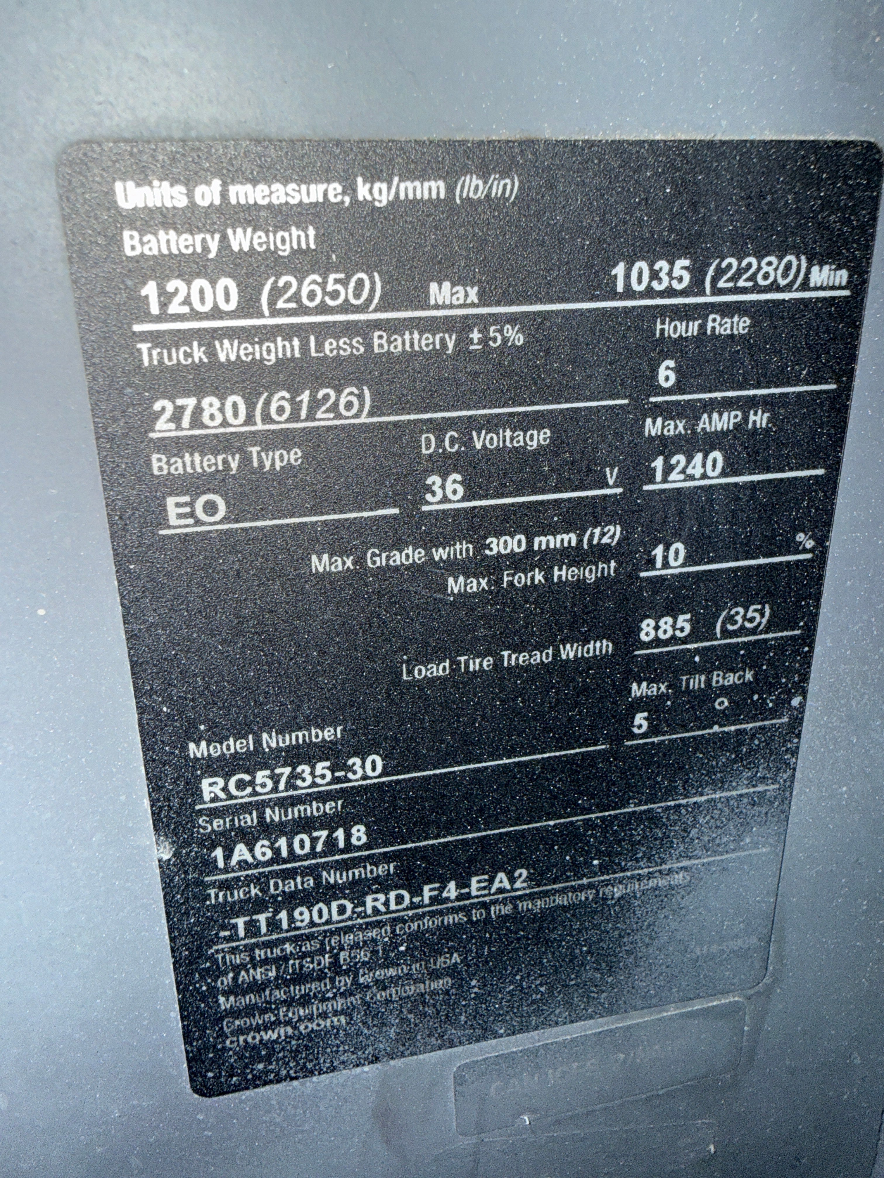 Electric Forklift 2021 | Crown | Model # RC5735-30