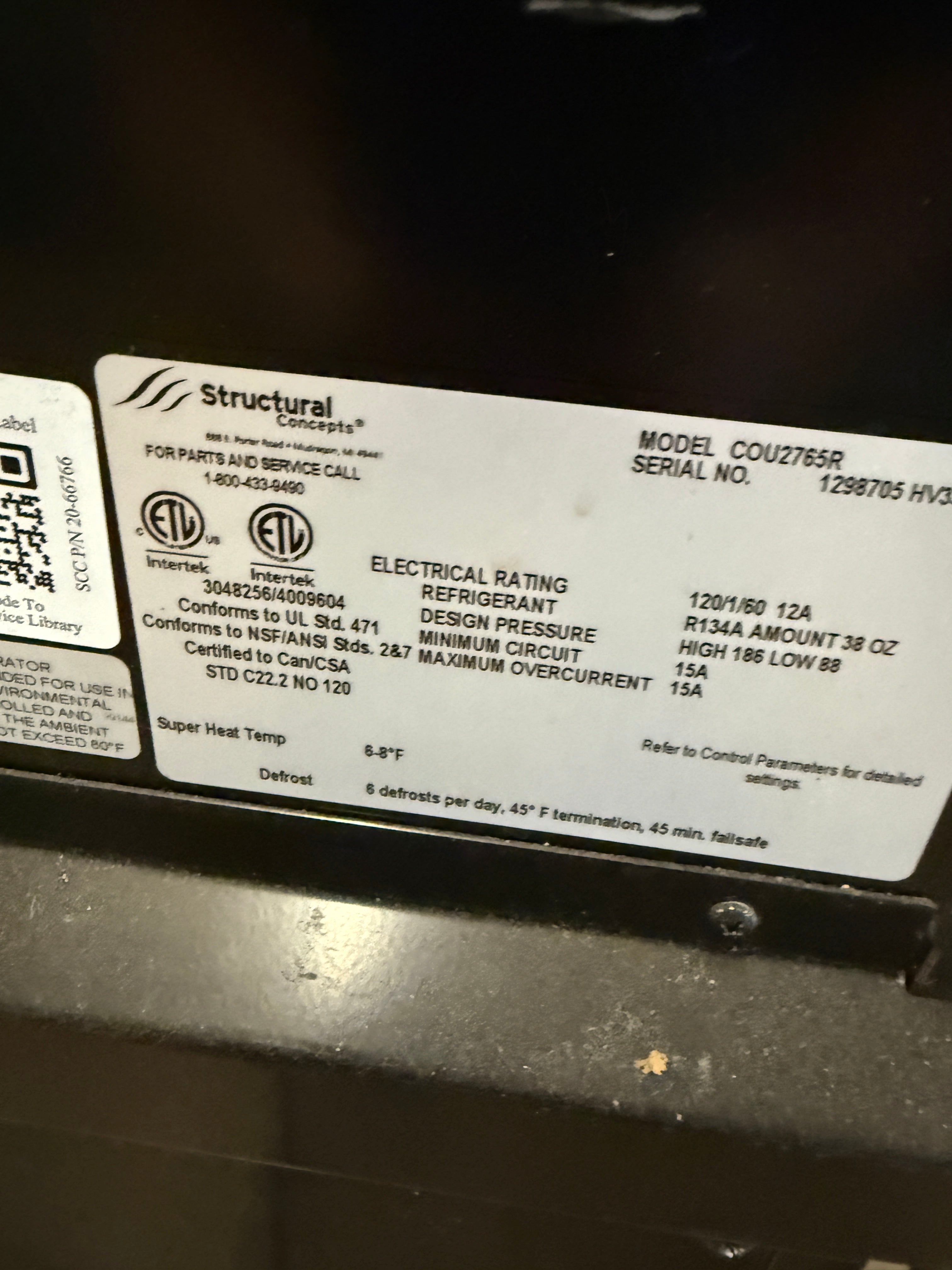 Grab N Go Merchandiser | Structural Concepts | Model # COU2765R | 120 Volt Single Phase