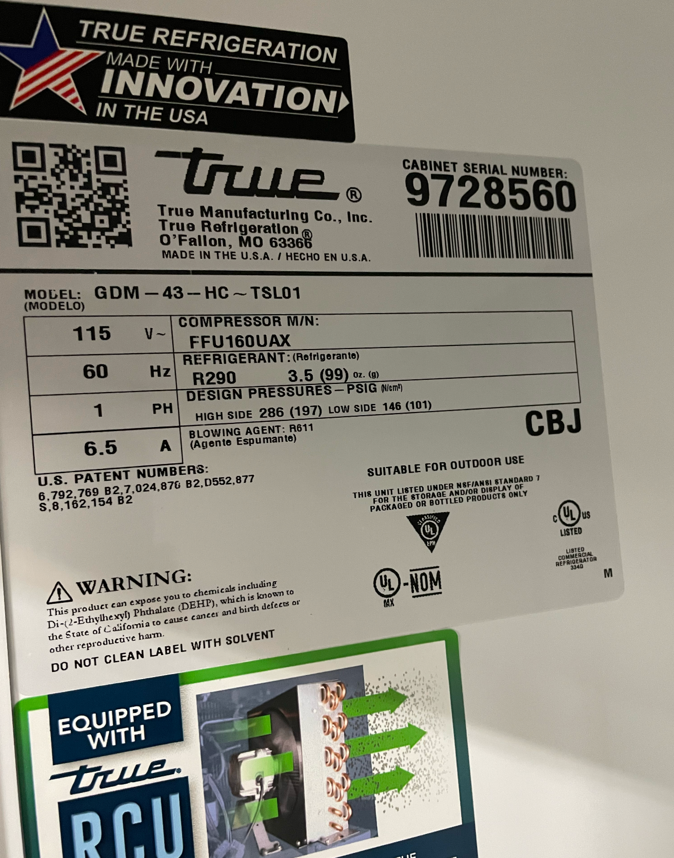*NEW* 2 Door Glass Cooler | True | Model # GDM-43-HC-TSL01 | 115 Volt