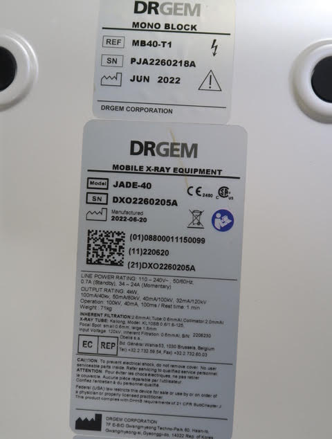 Mobile X-ray System (2022) | DR GEM 40 | 110-240V