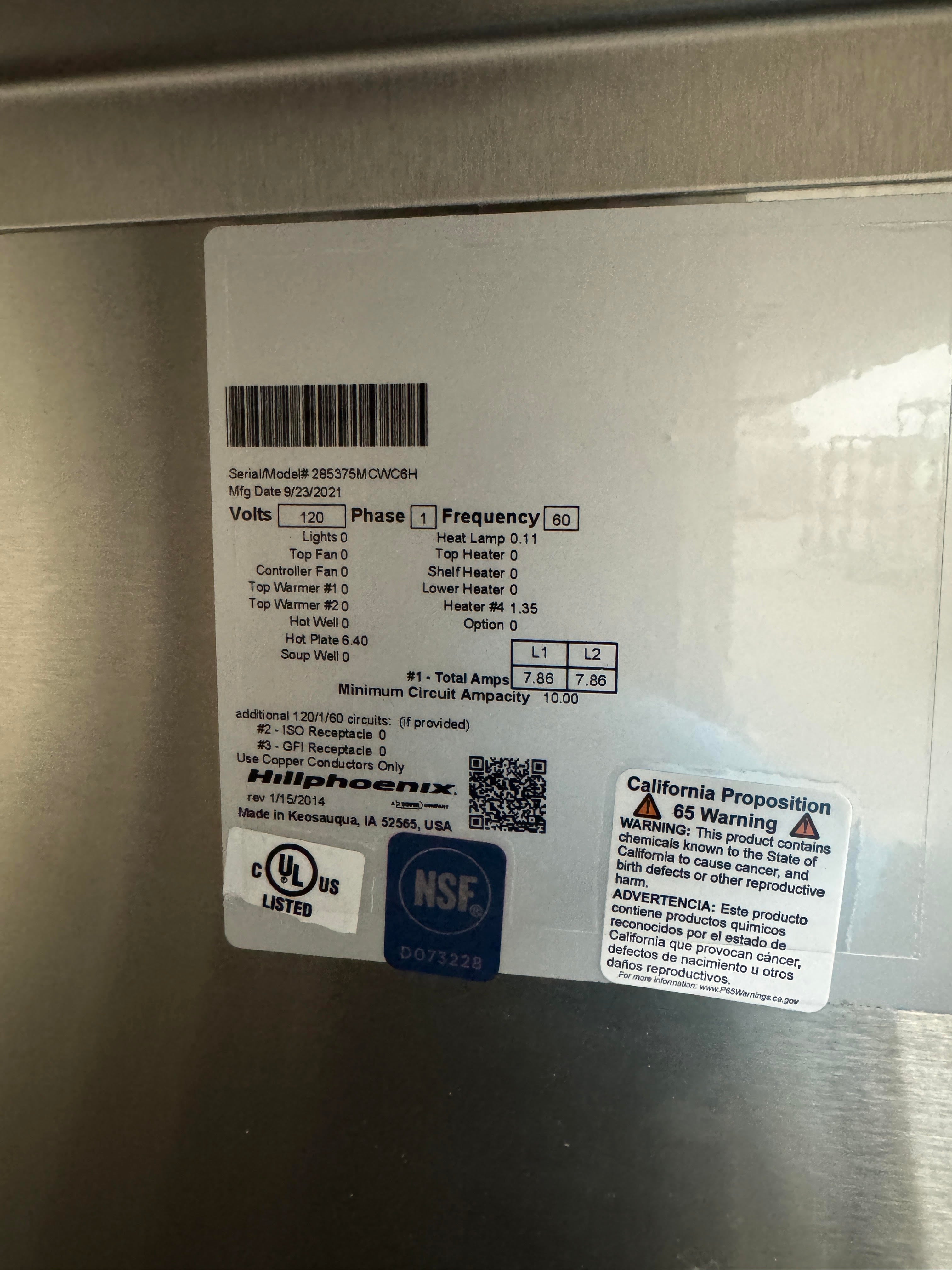 Work Counter Display Case | Hillphoenix | M# MCWC6H | 120V