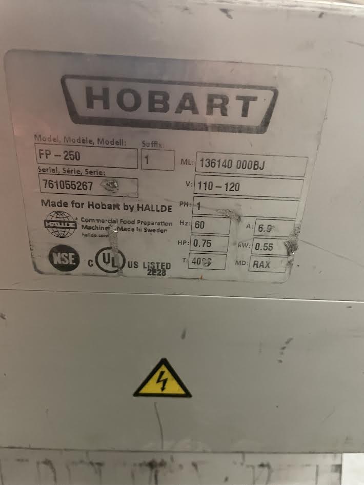 Food Processor | Hobart | Model # FP-250 | 110-120 Volts