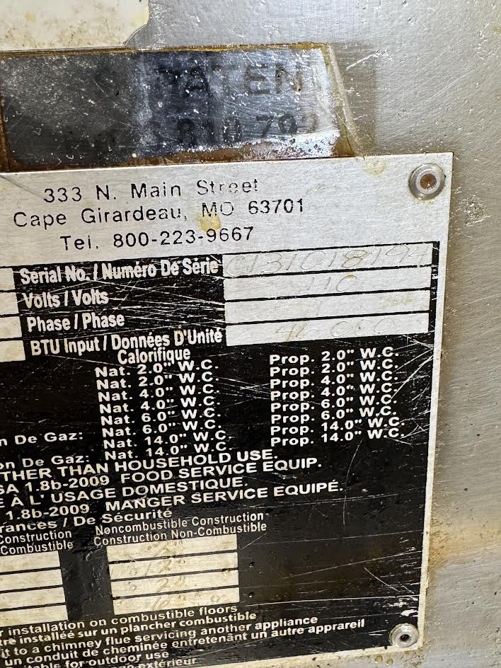 BBQ Smoker Convection Tri Oven | Ole Hickory | M# CTO | NAT GAS