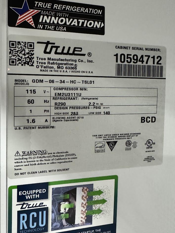 Cooler **NEW** | True | Model # GDM-06-34-HC-TSL01 | 115 Volt