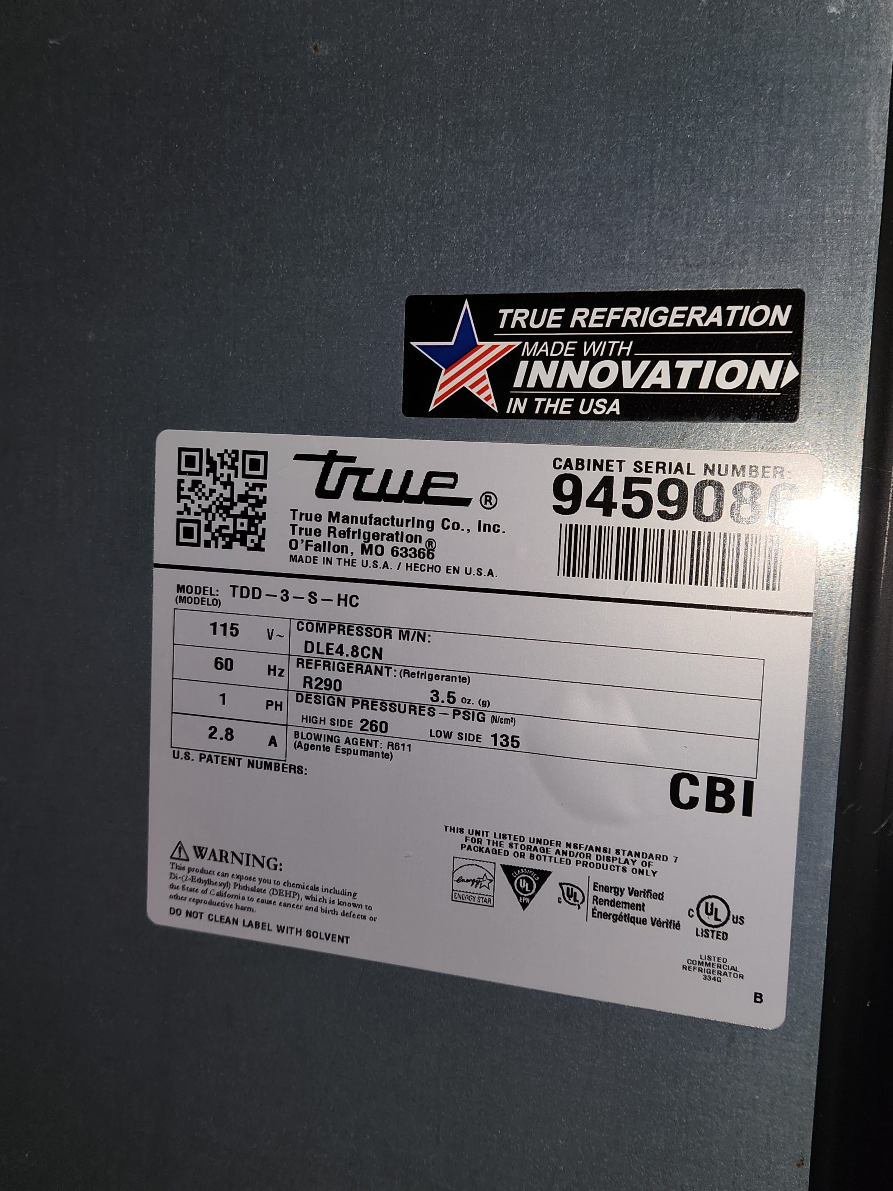4 Tap Keggerator | True| Model # TDD-3-S-HC | 115 Volt