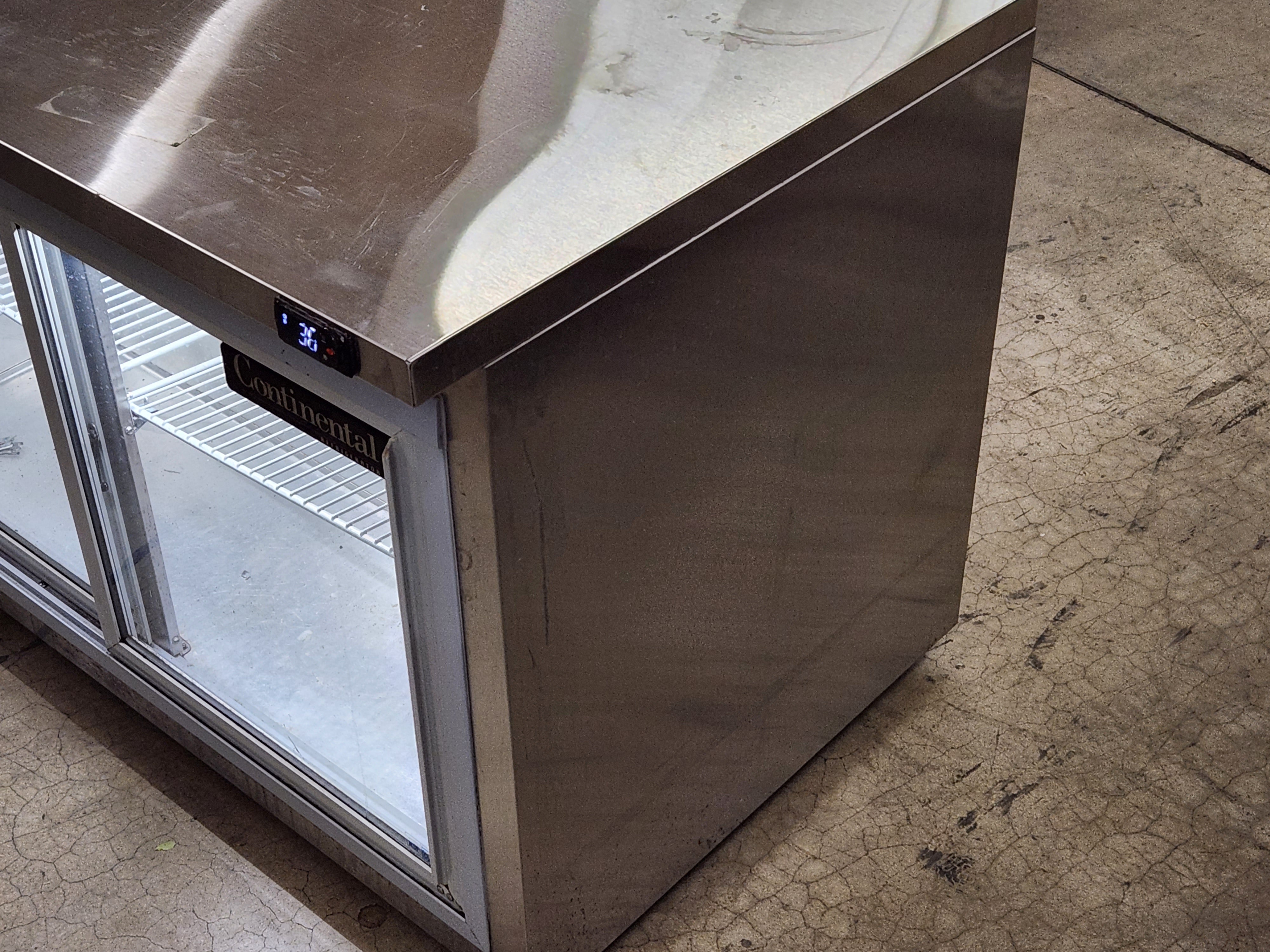 Display Worktop Refrigerator with Hinged Glass Doors | Continental Refrigerator | Model # SW48-SGD | Ser # 15779579 | 115 Volt