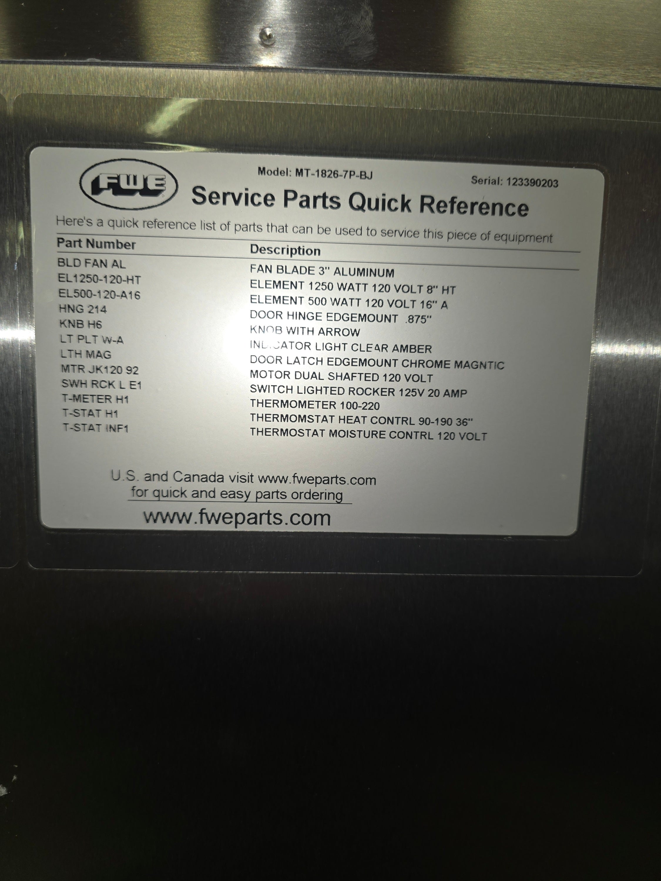 Warmer Pass Thru Moisture-Temp Cabinet | FWE | Model # MT-1827-7-7P | 120 Volts