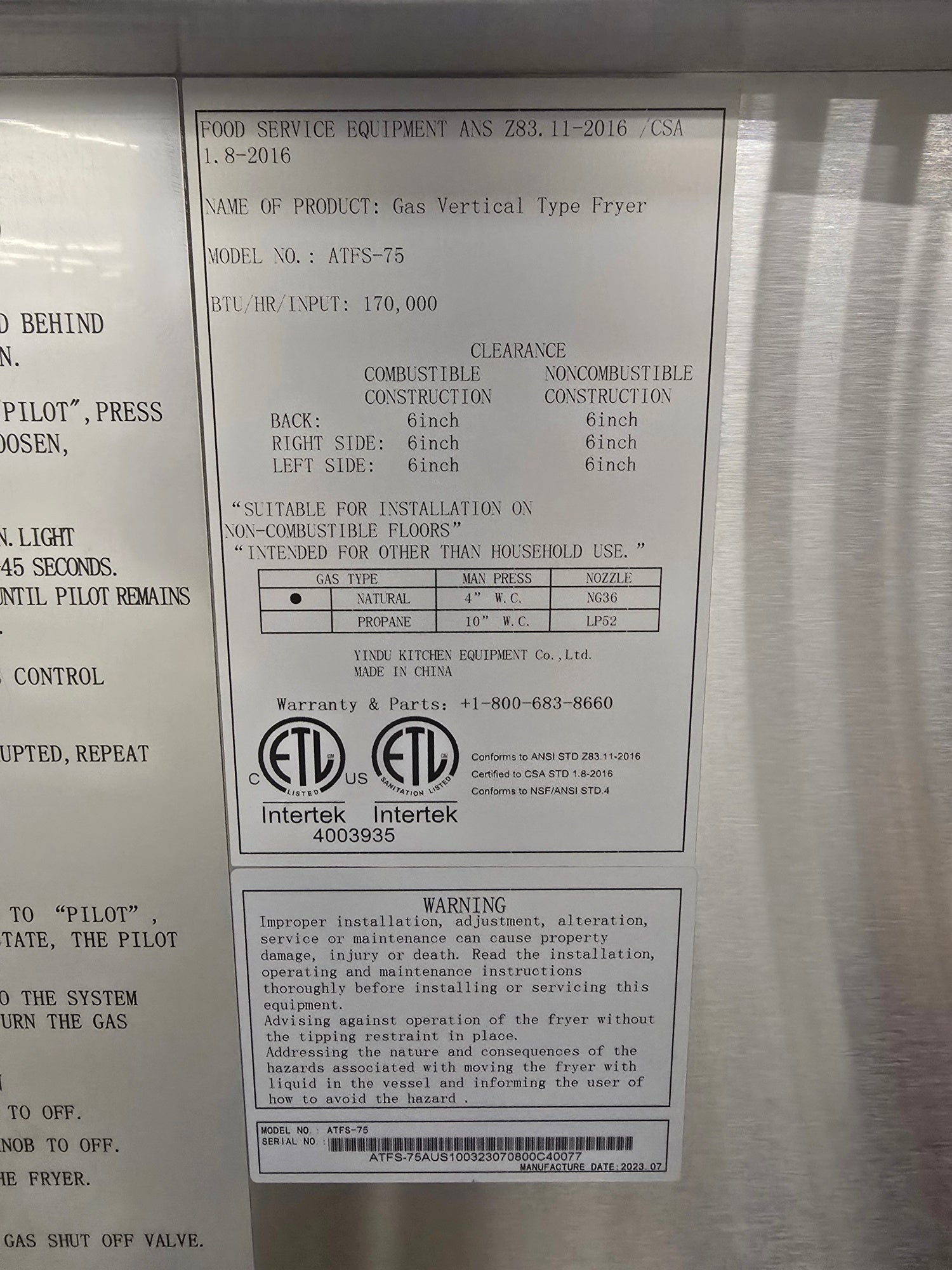 **NEW** CookRite | ATFS-75 | 75 lb. Capacity | Natural Gas| Deep Fryer