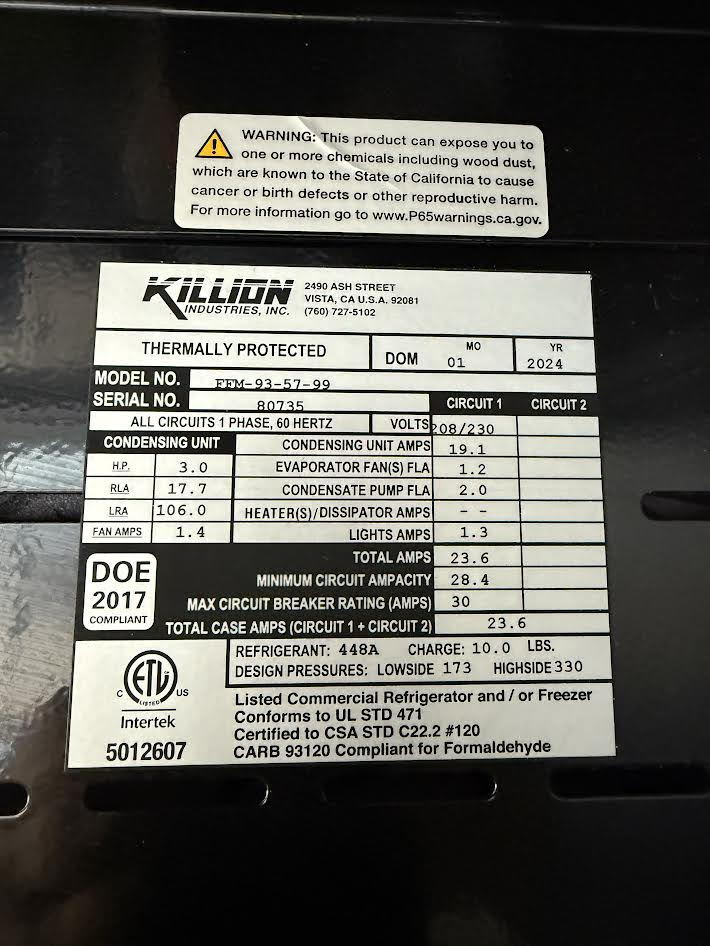Floral Case (2024) | Killion | Model # FFM-93-57-99 | 208/230 Volt Single Phase