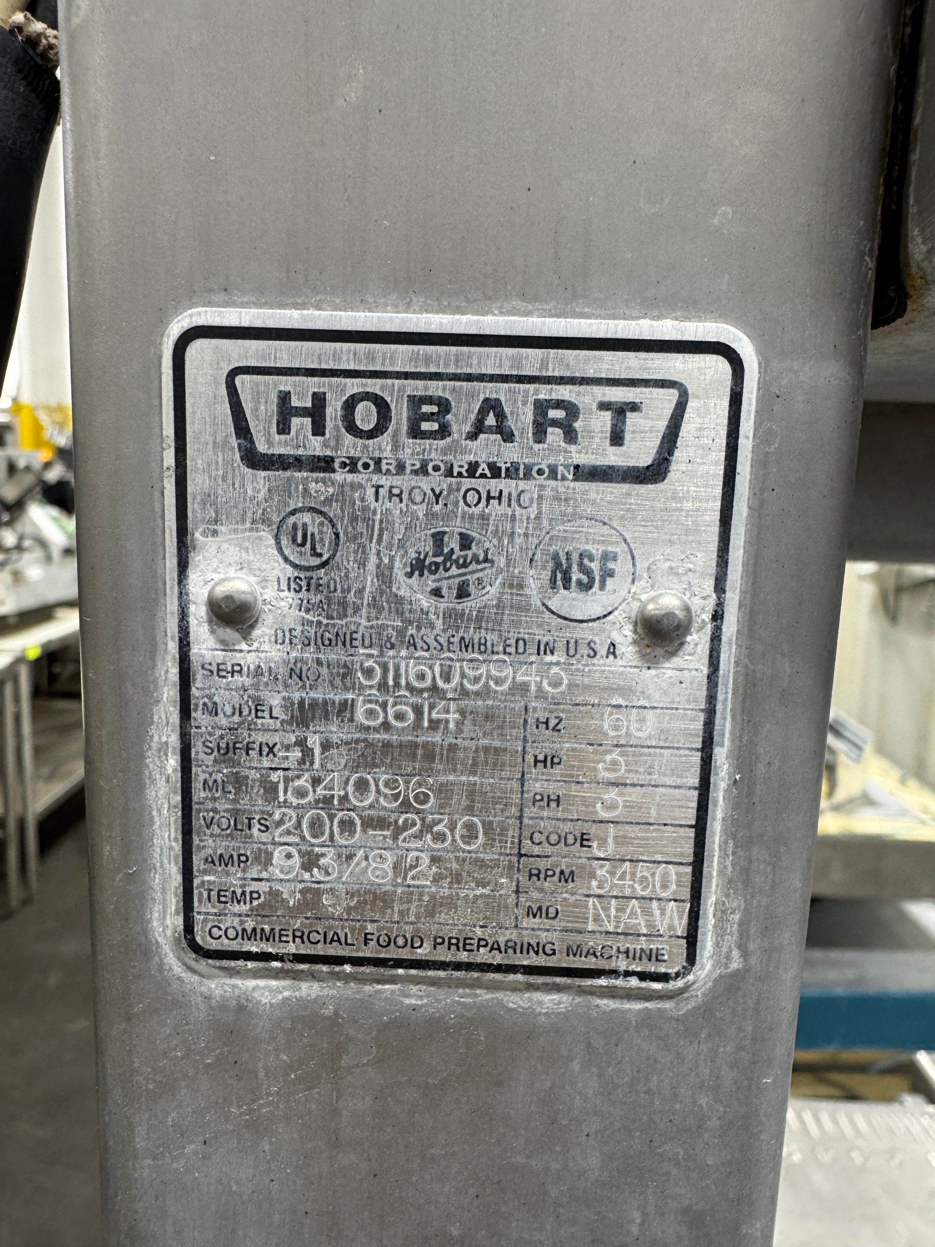 Floor Model Commercial Meat Saw | Hobart | M# 6614-1 | 200-230v | 3ph