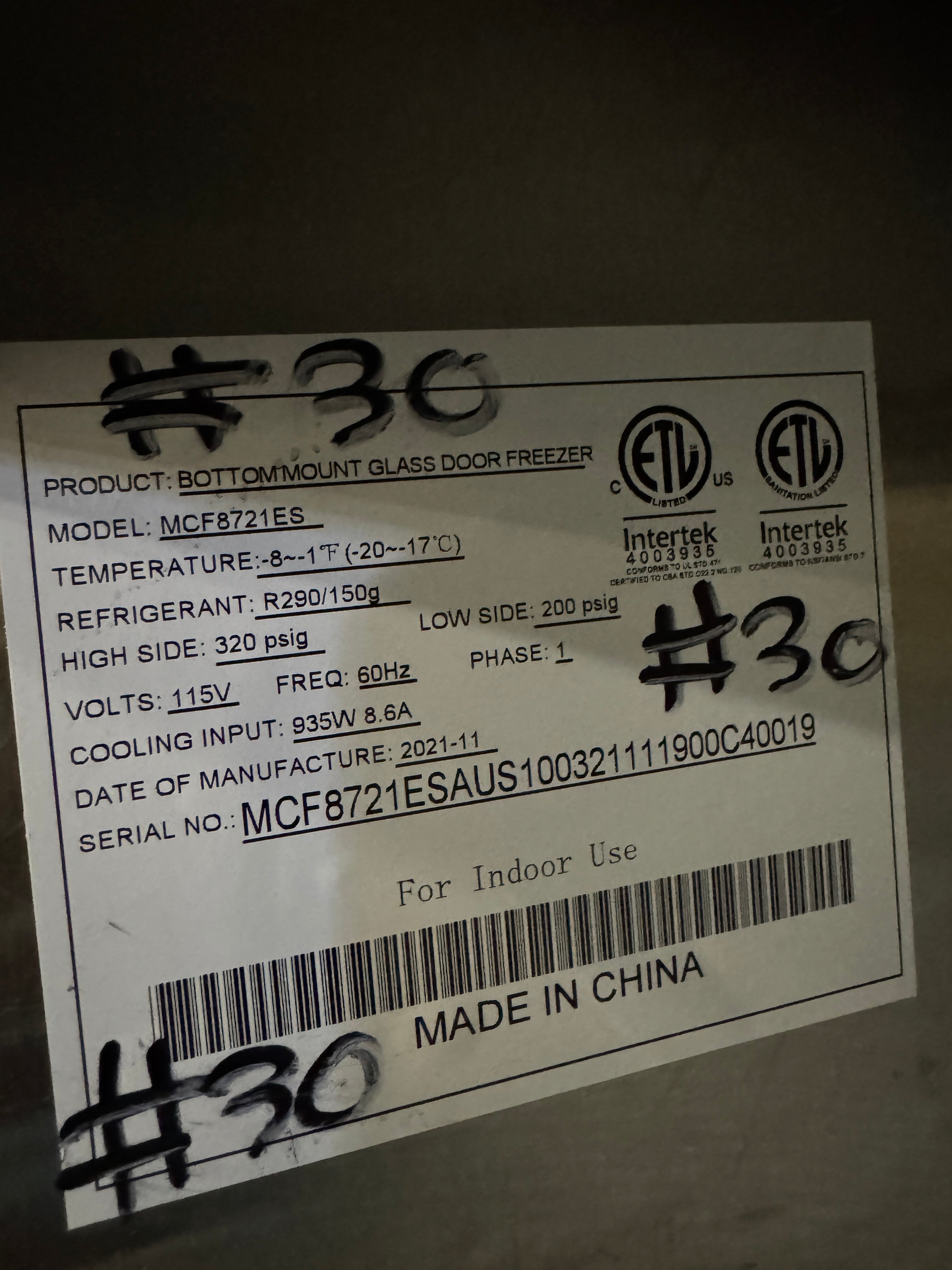 Freezer Merchandiser | Atosa | M# MCF8721ES | 115V