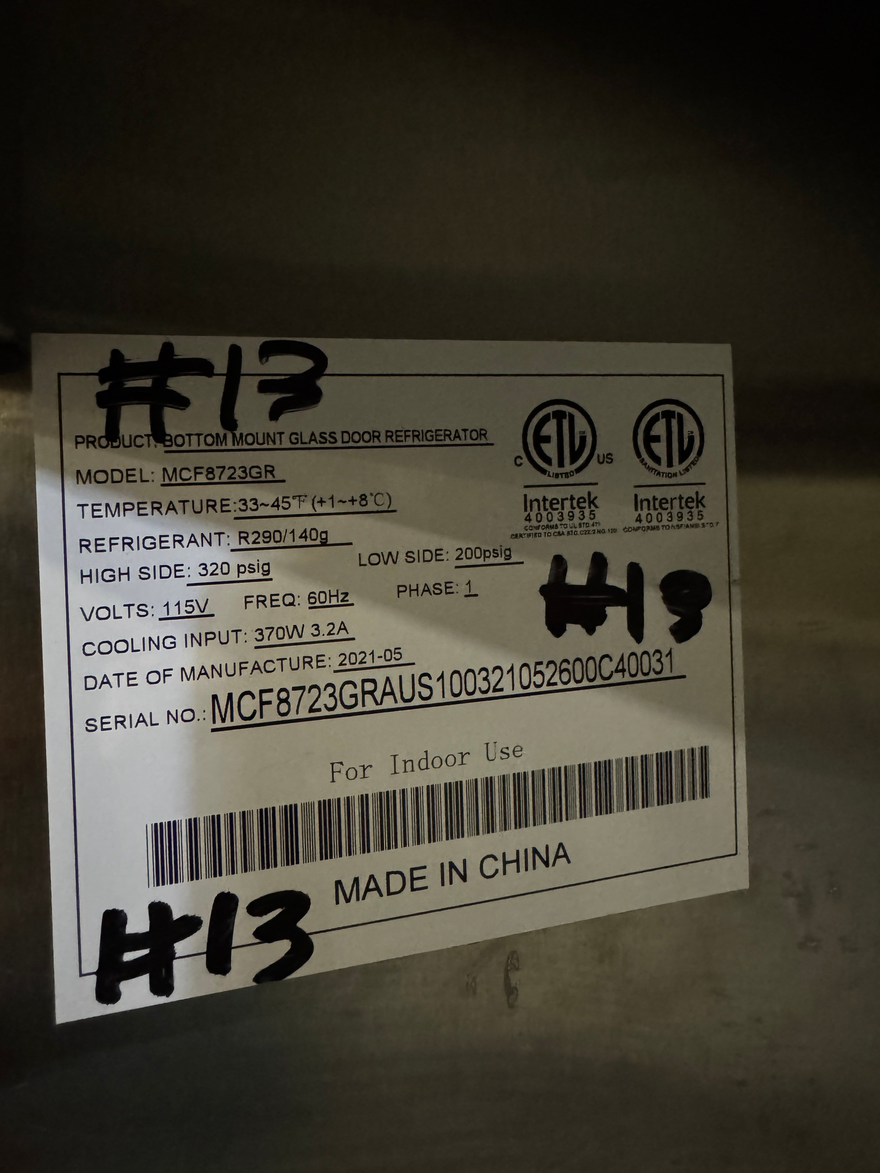 Refrigerator Merchandiser | Atosa | M# MCF8723GR | 115V