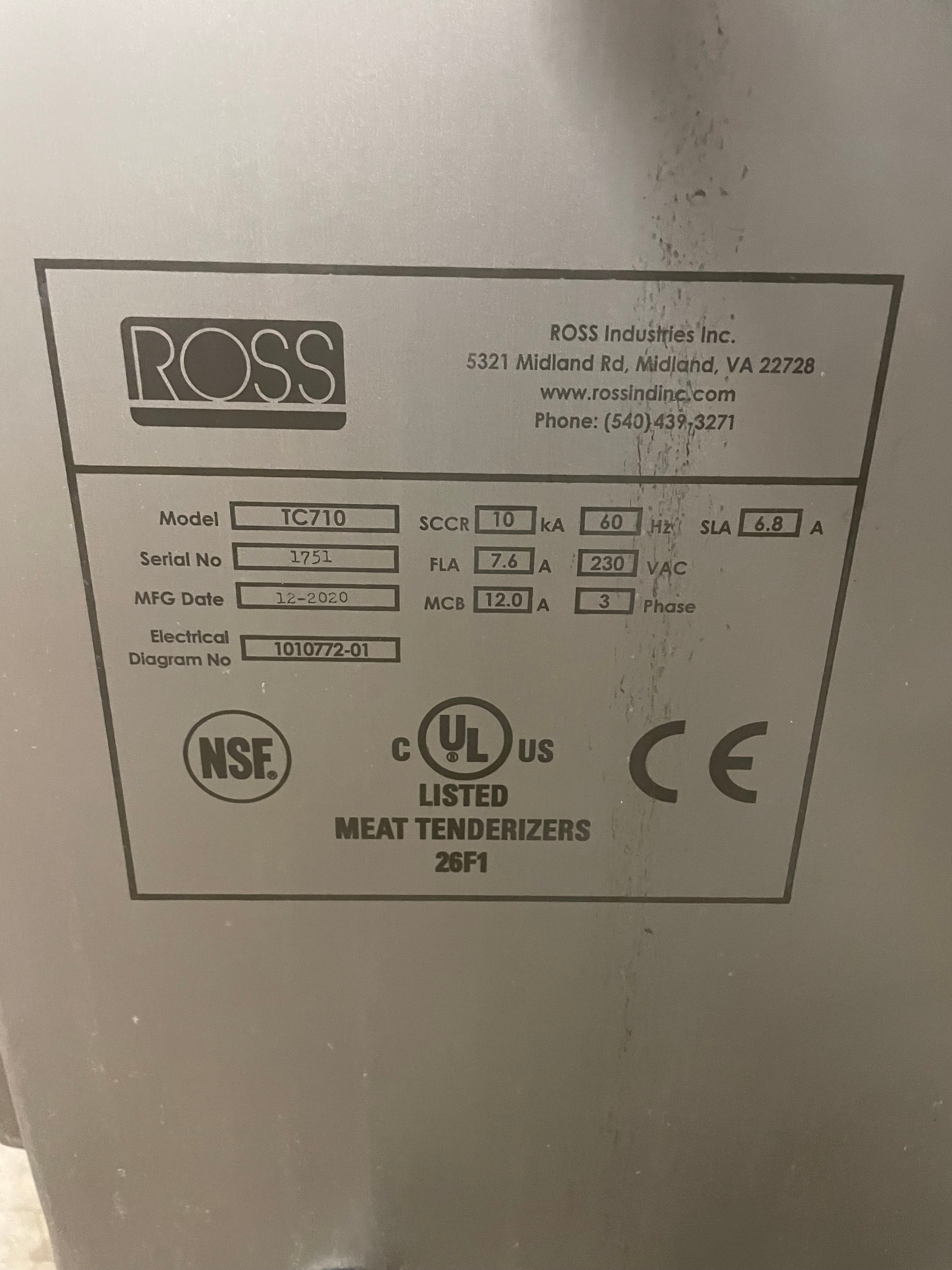 Tenderizer | Ross | Model # TC700 | 230 Volts