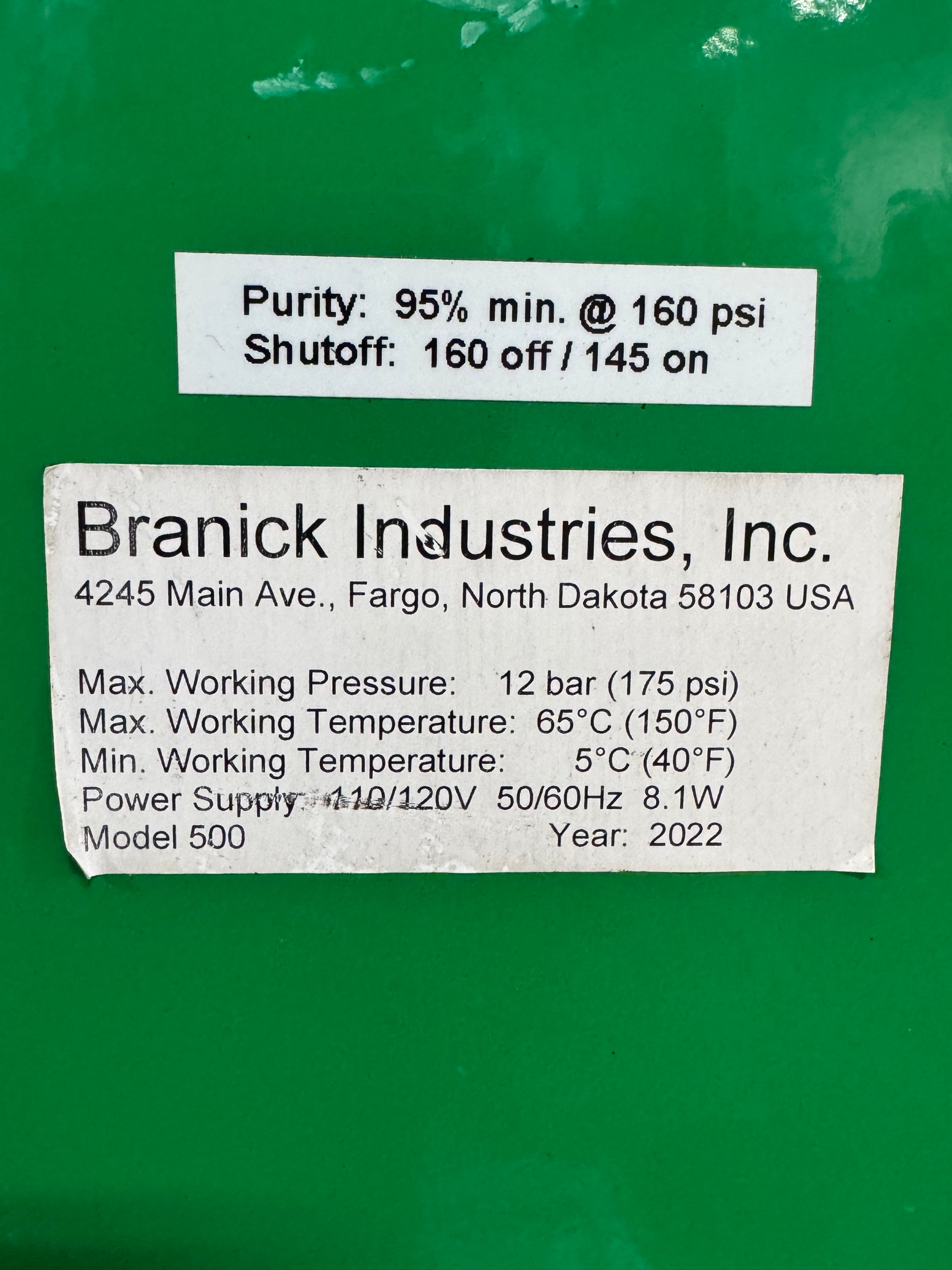 NItrogen Tire Inflation System | Branick | Model # 500