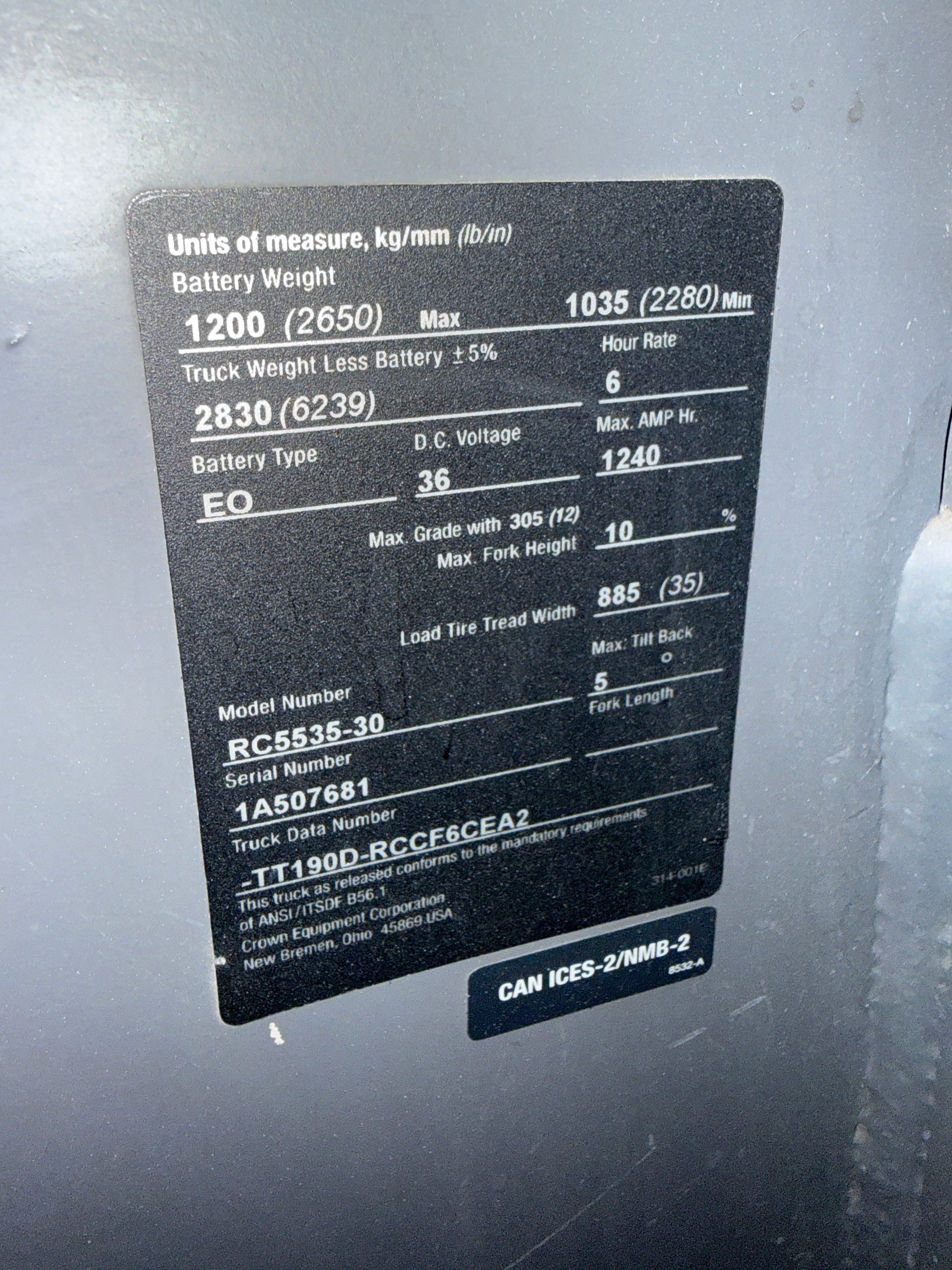 Electric Forklift 2017 | Crown | Model # RC5535-30