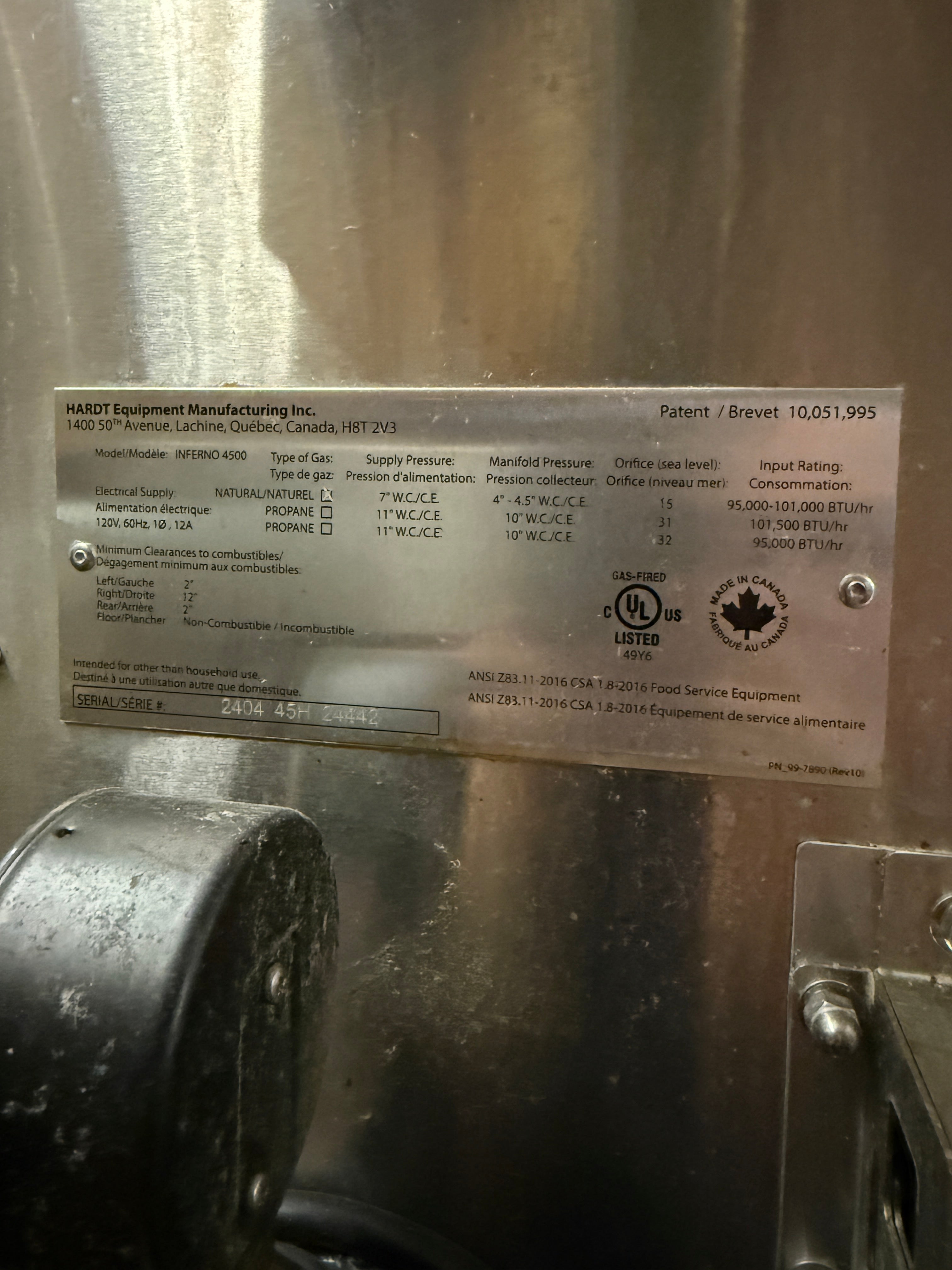 Rotisserie | Hardt | Model # Inferno 4500 | NG/120 Volt single phase