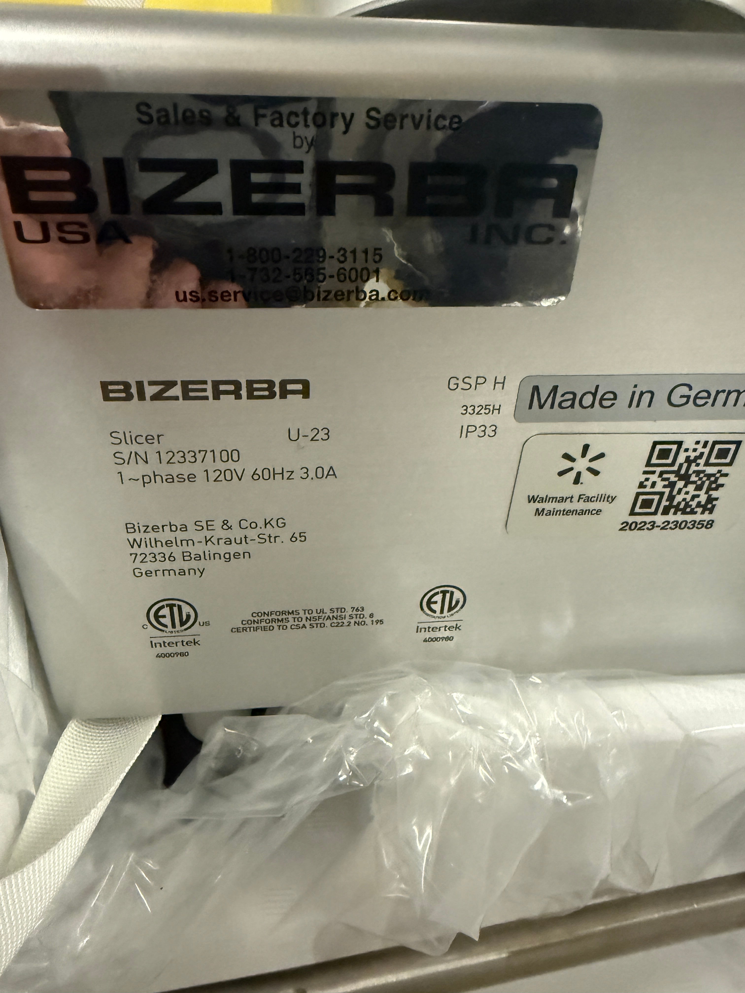 ***NEW***Manual Gravity Slicer | Bizerba | Model # GSP H | 120 Volt