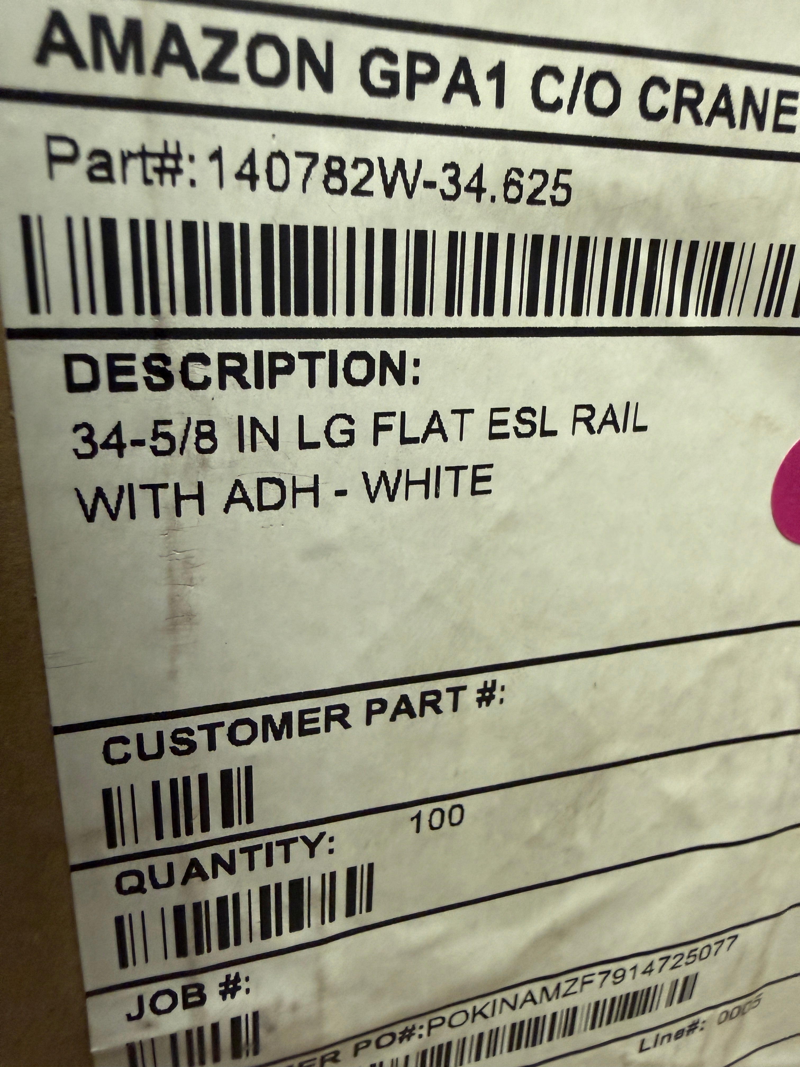 35" Flat Surface Rail with Tape