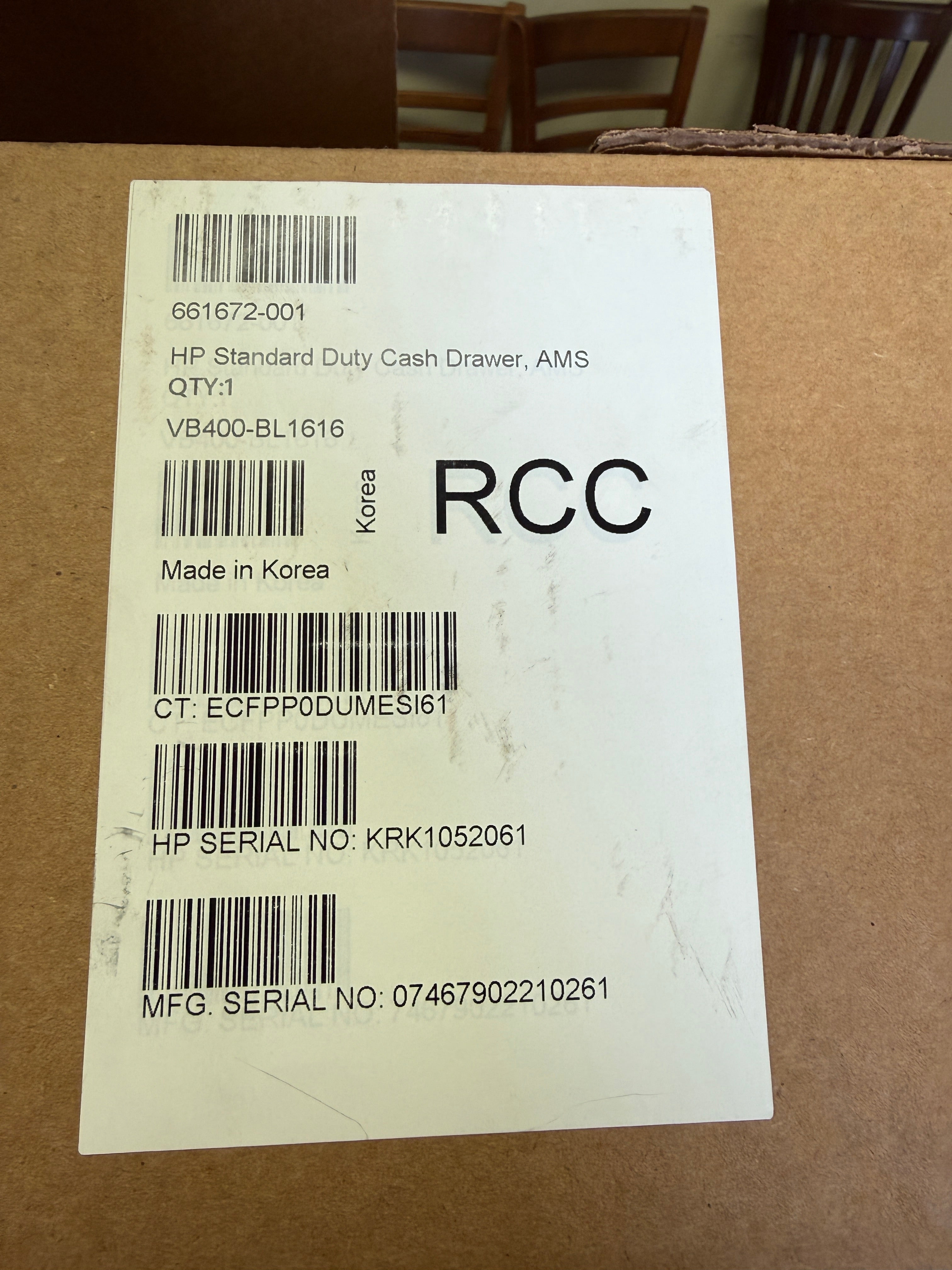 Standard Duty Cash Draw | HP | Model #VB400-BL1616