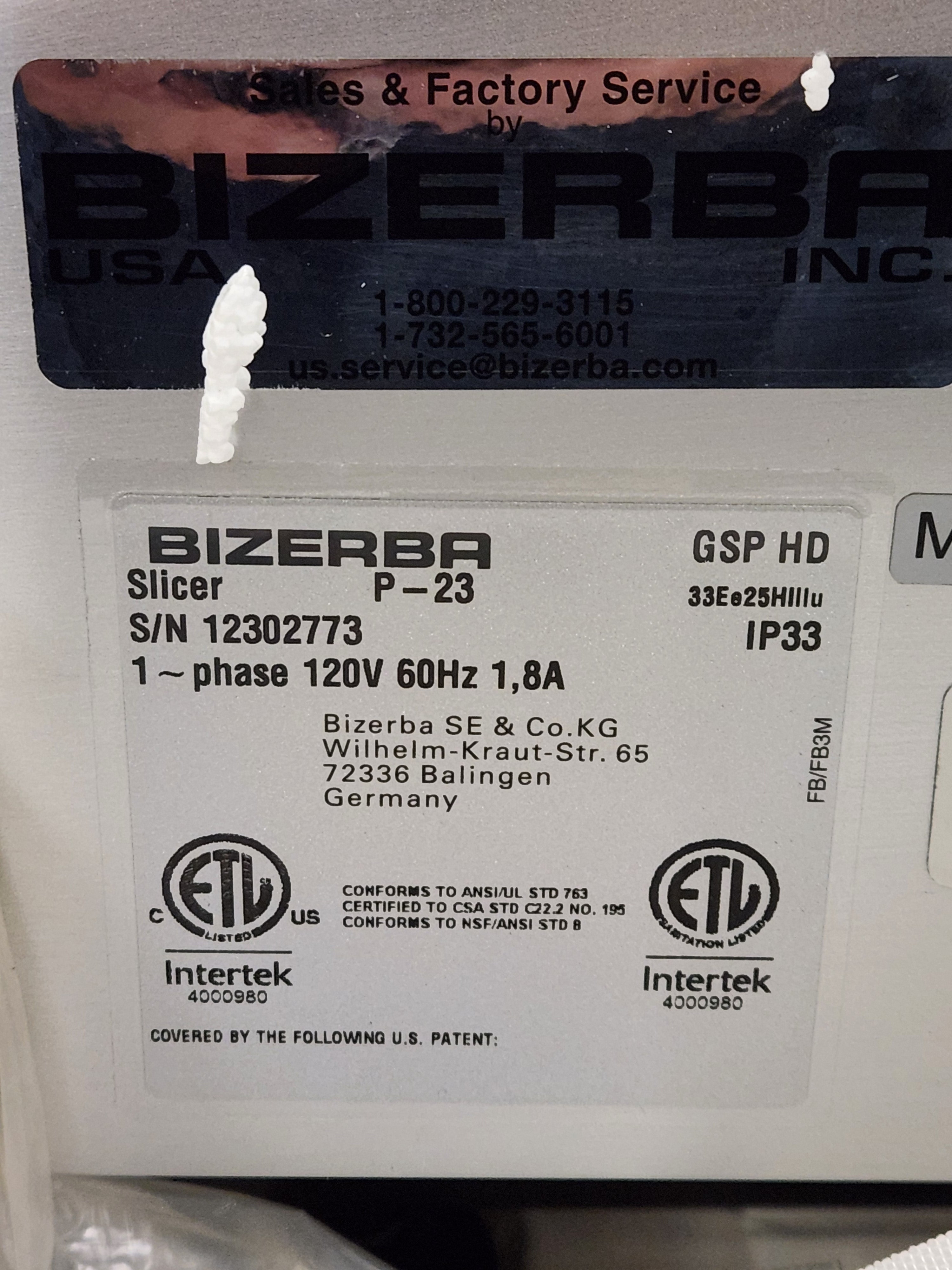 Slicer (New In Box) | 2023 Bizerba | Model # GSP HD | Ser # 12302773 | 120 Volt