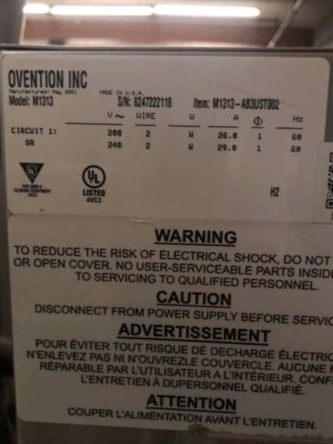 Electric Countertop Conveyor Oven | 2001 Ovention Matchbox | Model # M1313 | 208-240 Volt