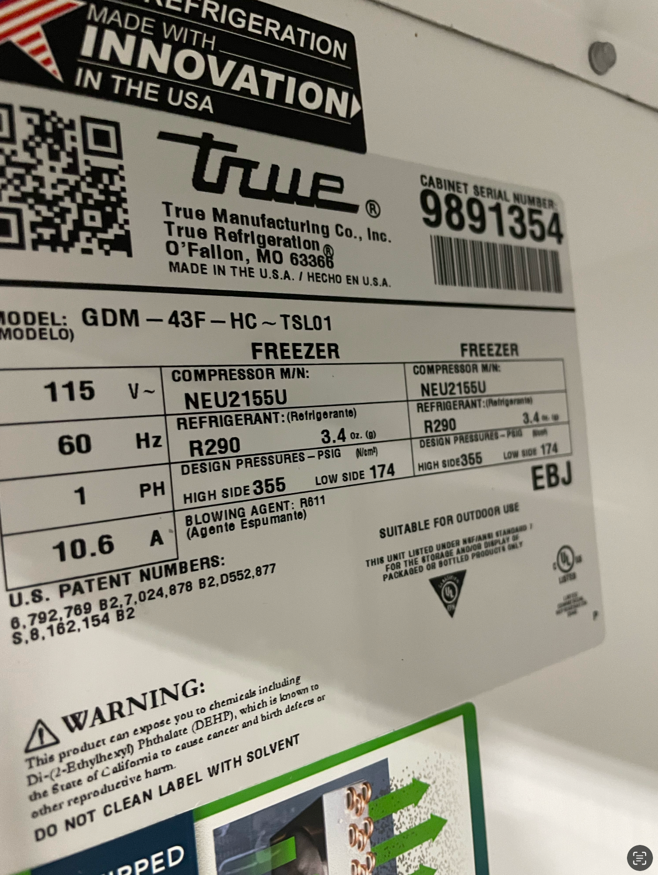 2 Door Glass Freezer | True | Model # GDM-43F-HC-TSL-01 | 115 Volt