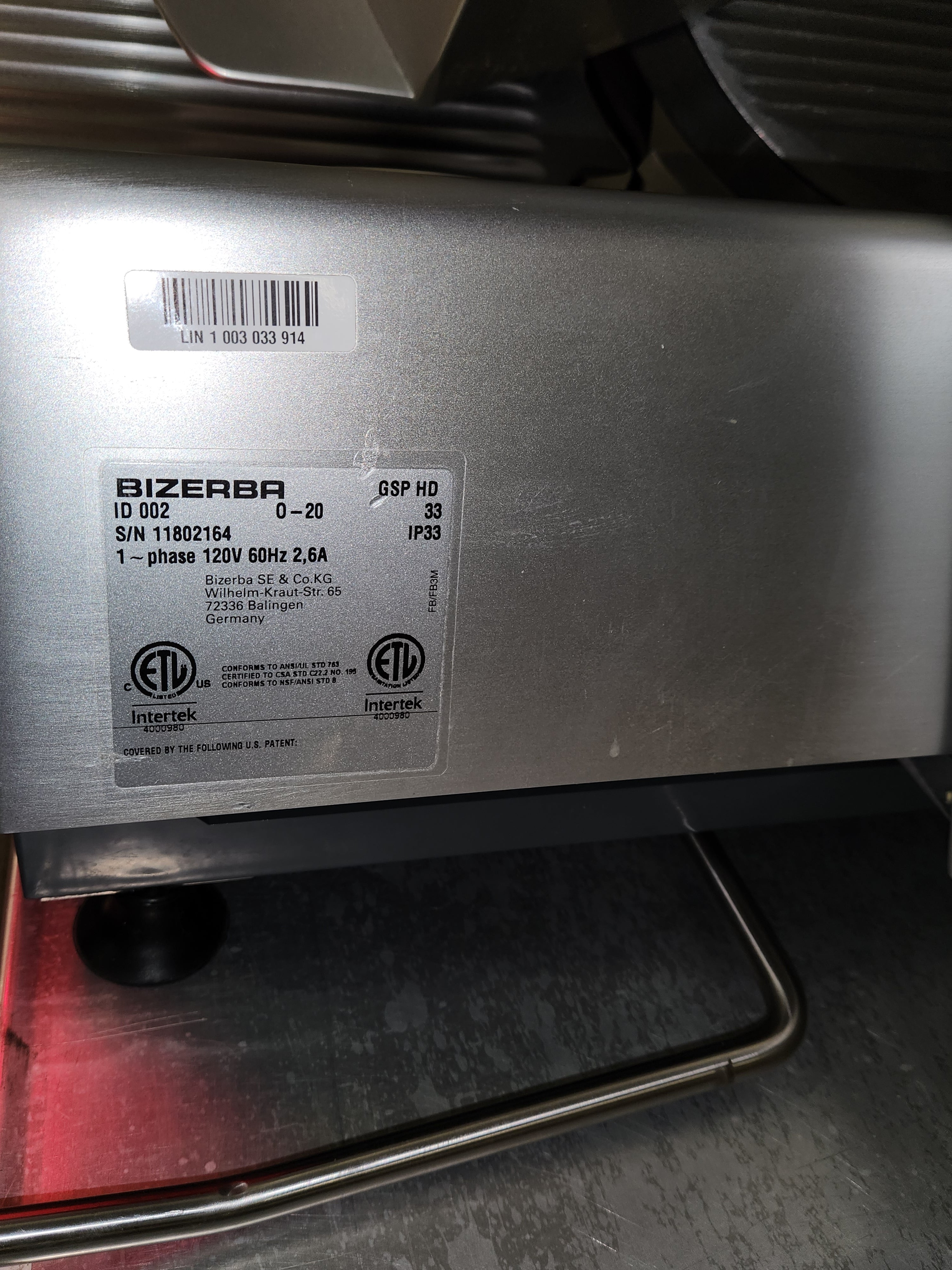 Slicer | Bizerba | Model #GSP HD | 120 Volt