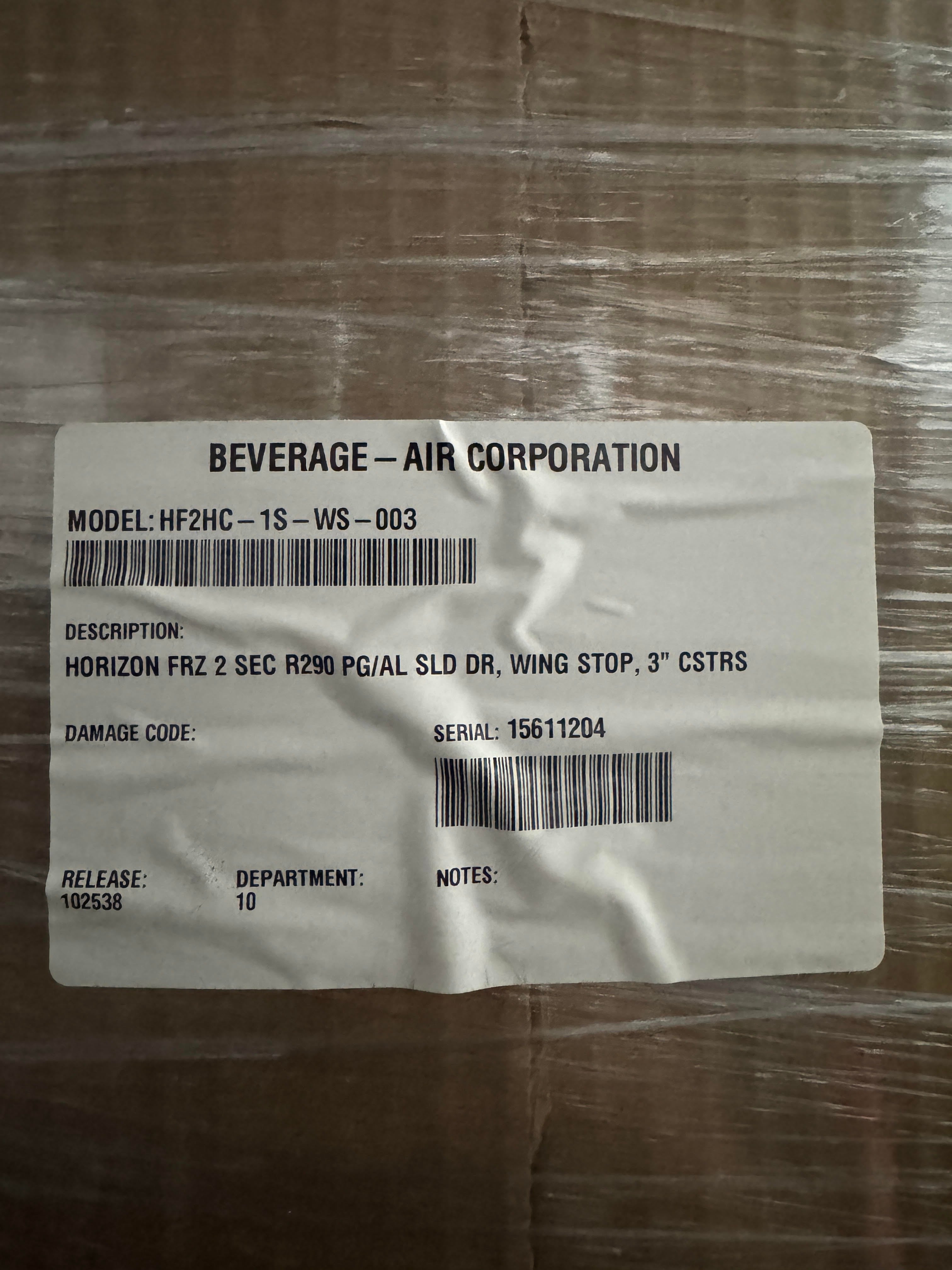 Horizon Two Section Reach In Freezer | Beverage-Air | Model # HF2HC-1S | 115 Volt