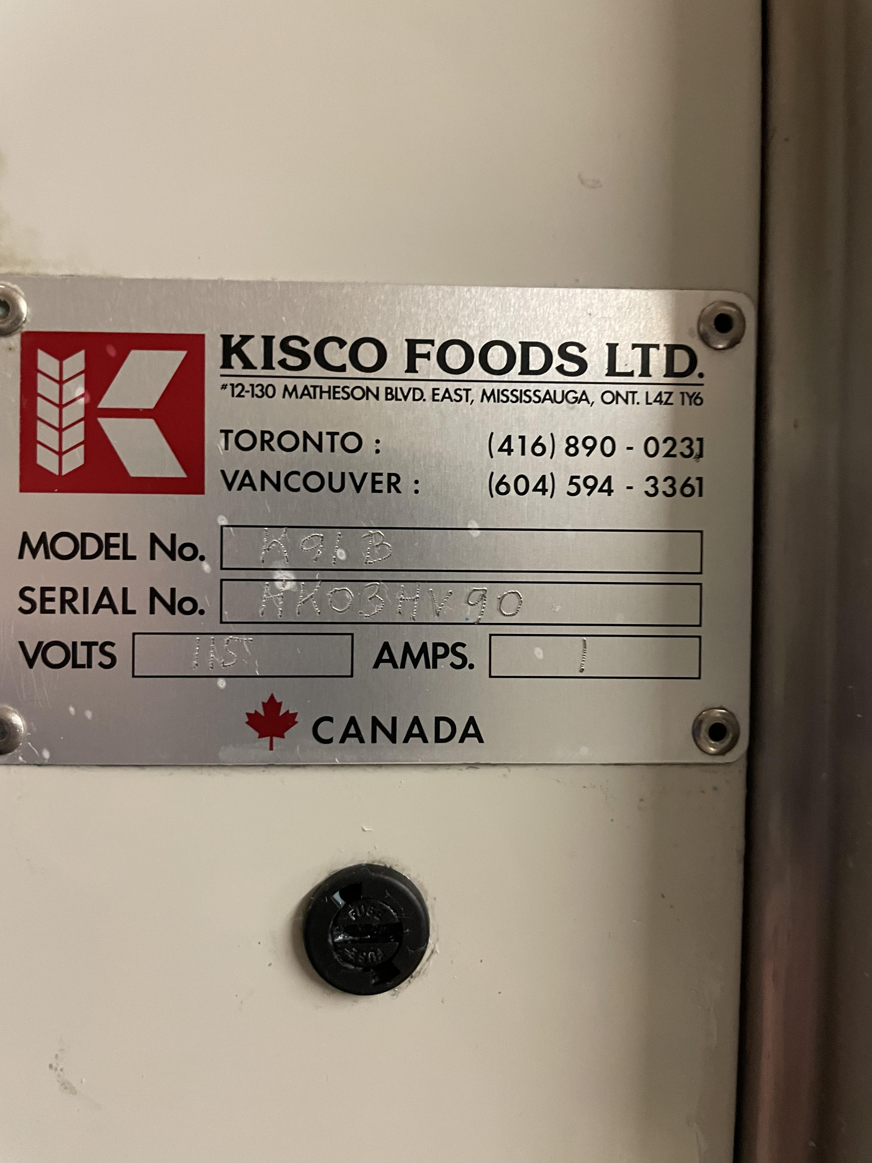 Bakery Water Meter | Kisco | Model # K91B | 115 Volt
